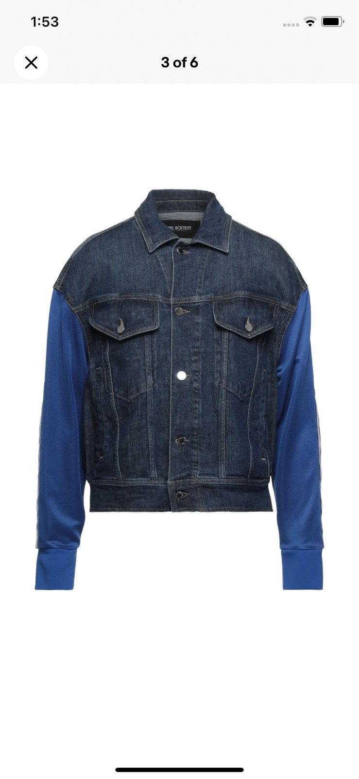 image of Neil Barrett Men Denim Jacket €995 in Blue (Size Small)