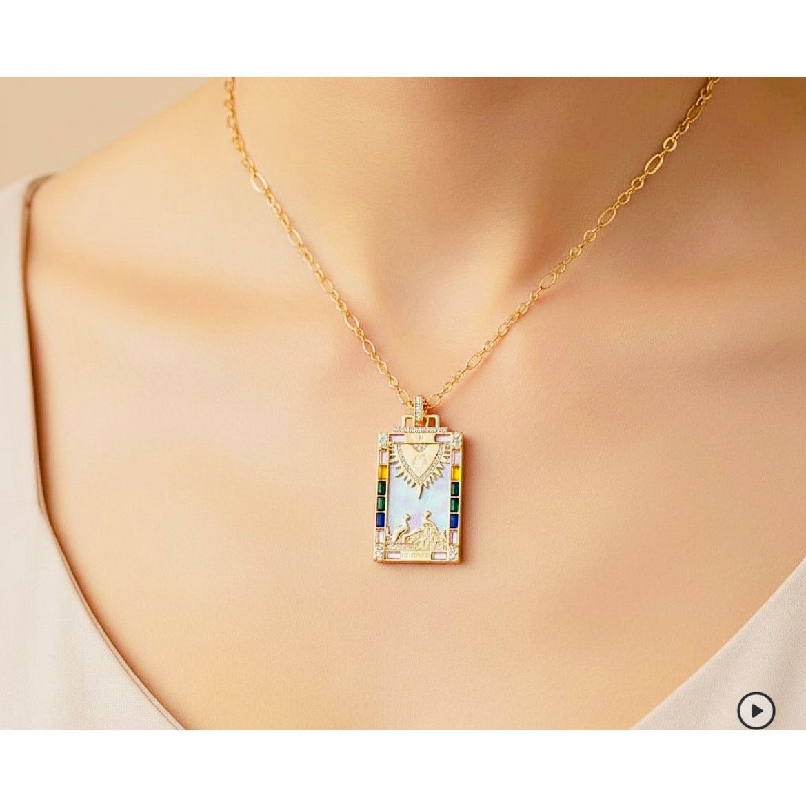 Other White Shell Pearl, Multi Color Austrian Crystal Necklace Size ONE SIZE - 3 Thumbnail