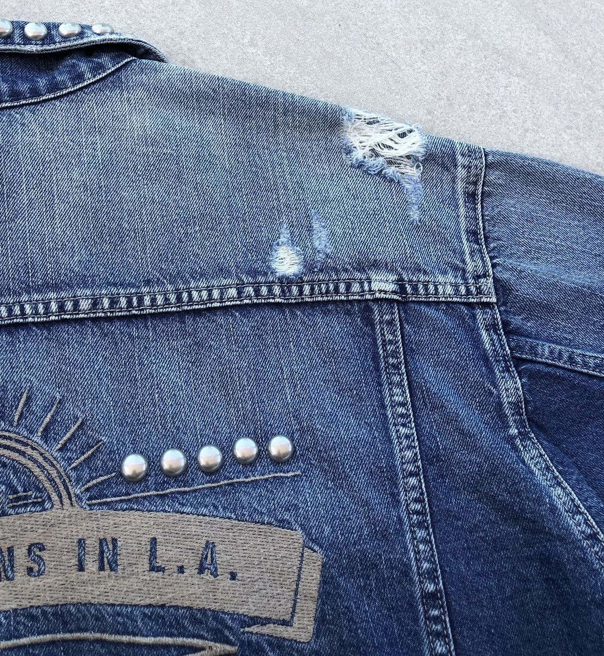 Vintage GYDA Los Angeles Embroidery Logo Denim Jacket Size US L / EU 52-54 / 3 - 14 Thumbnail