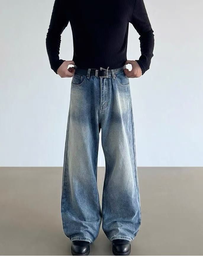 Vintage American retro vintag men's loose baggy wide-leg jeans Size US 32 / EU 48 - 2 Thumbnail