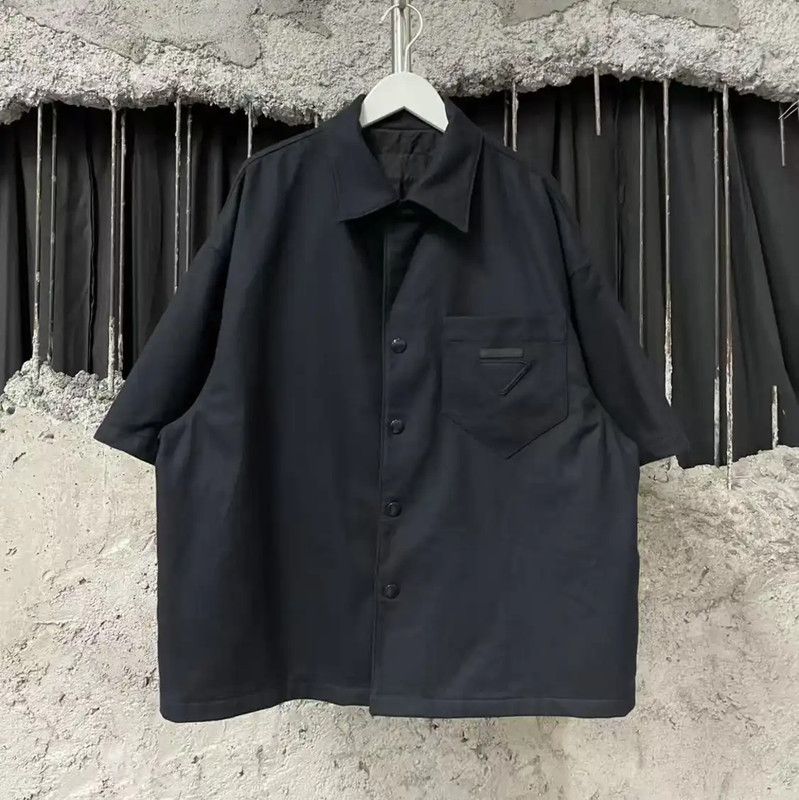 Prada Prada Black Wool Short Sleeve Shirt Size US M / EU 48-50 / 2 - 1 Thumbnail