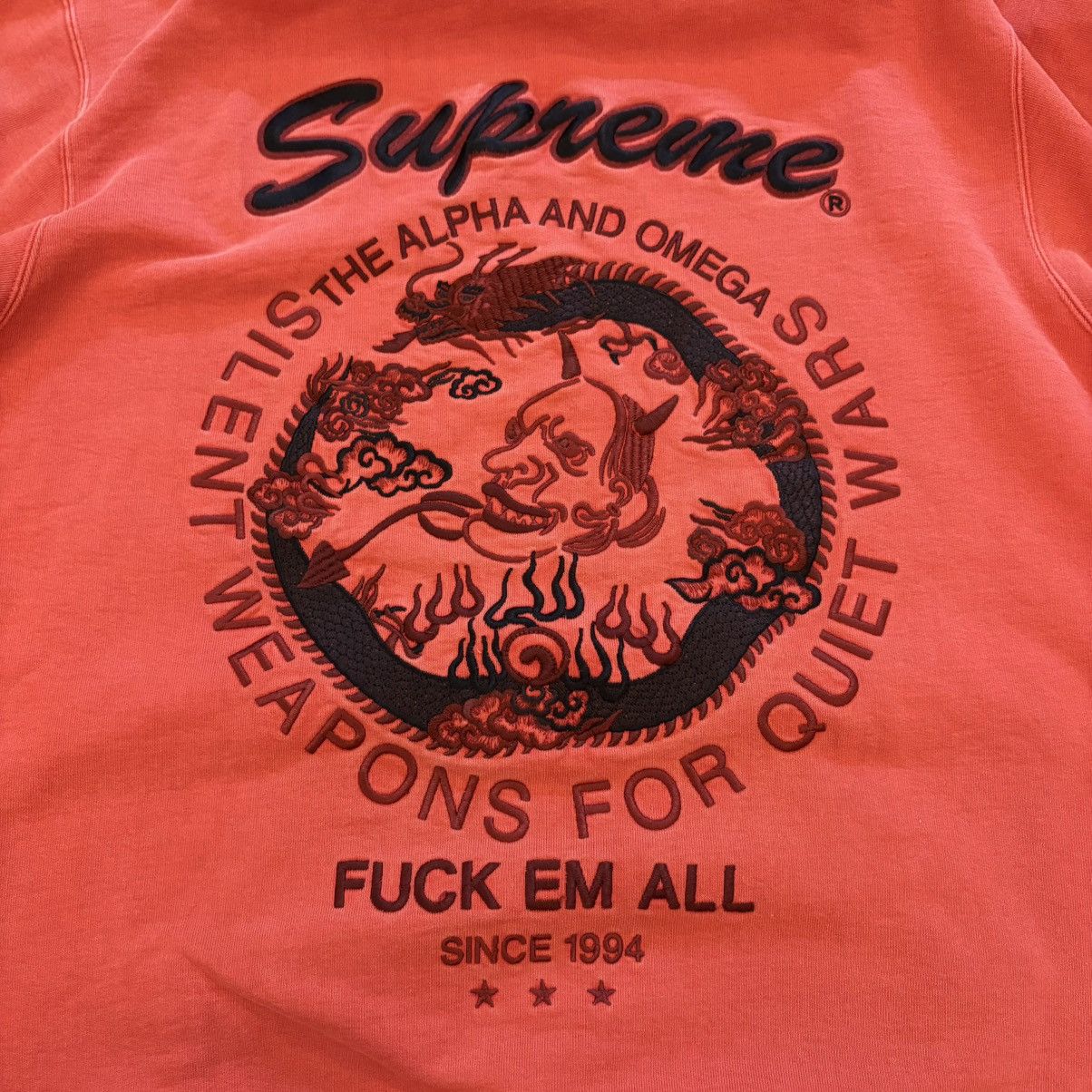 Supreme Supreme Overdyed Dragon Hooded Sweatshirt Red Medium Size US M / EU 48-50 / 2 - 1 Thumbnail