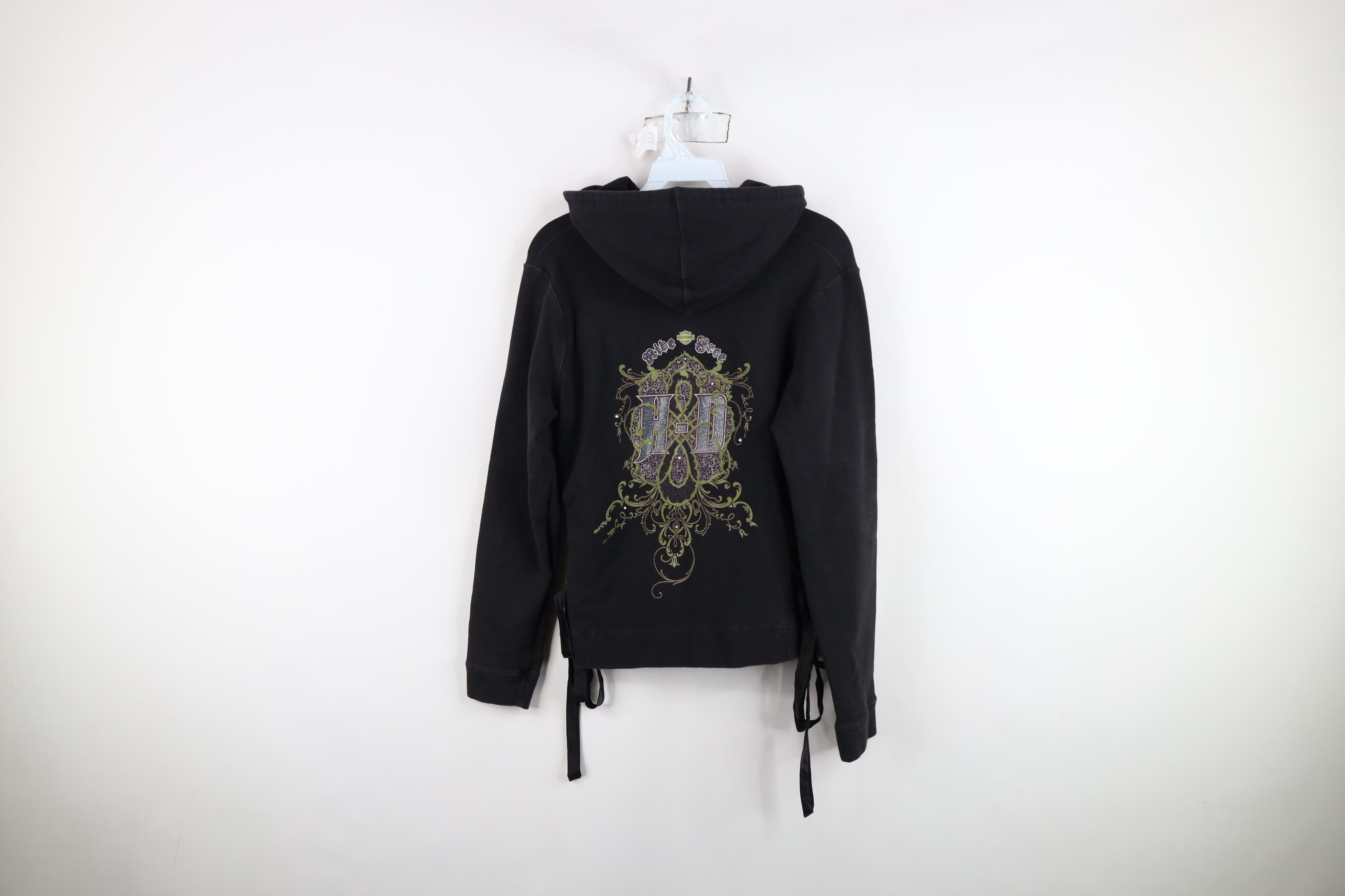 Harley Davidson Vintage Harley Davidson Sequin Tribal Tie Full Zip Hoodie Size S / US 4 / IT 40 - 14 Thumbnail