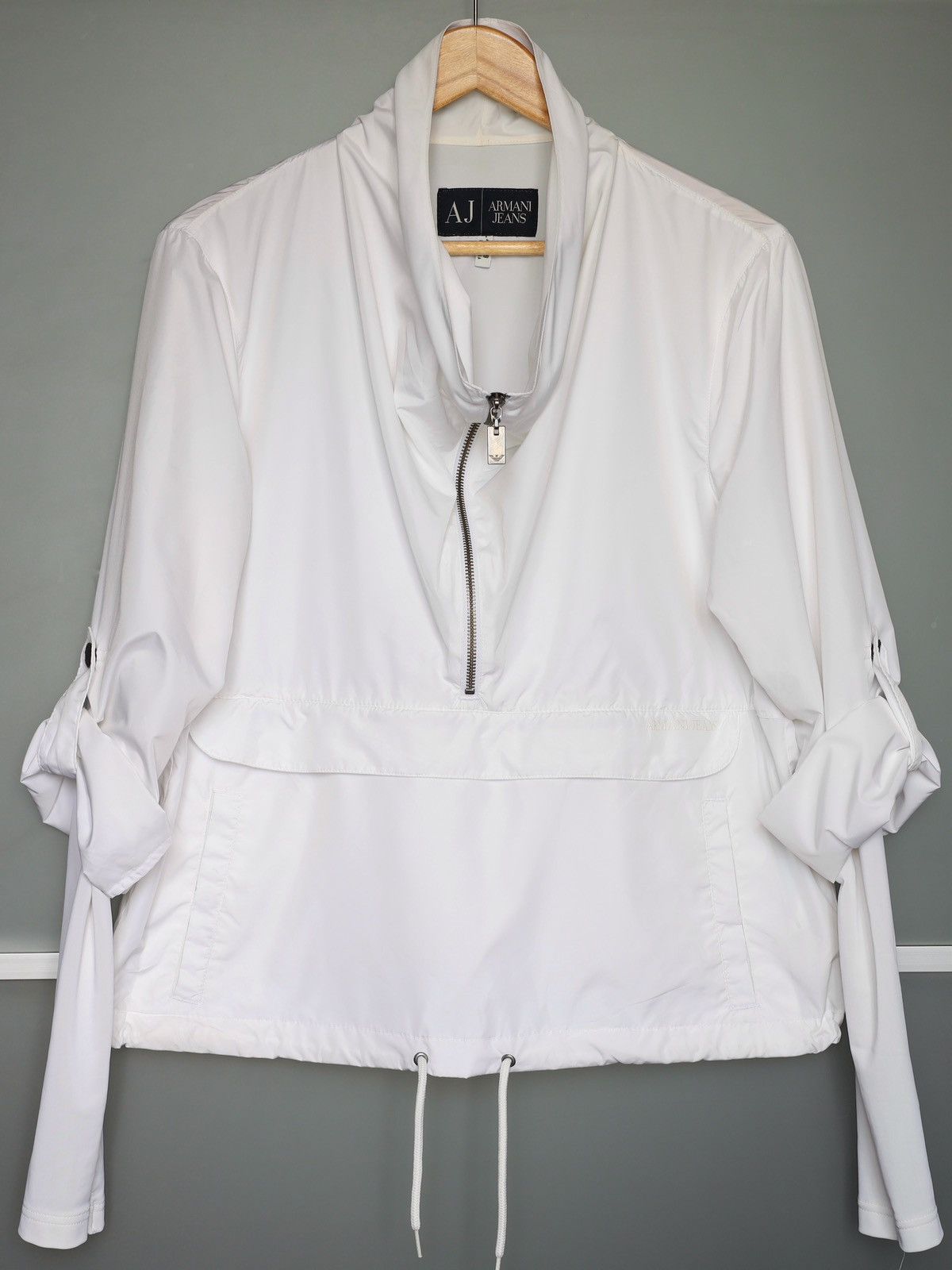 Emporio Armani Armani Jeans Polyester White Anorak Jacket Size M / US 6-8 / IT 42-44 - 1 Thumbnail