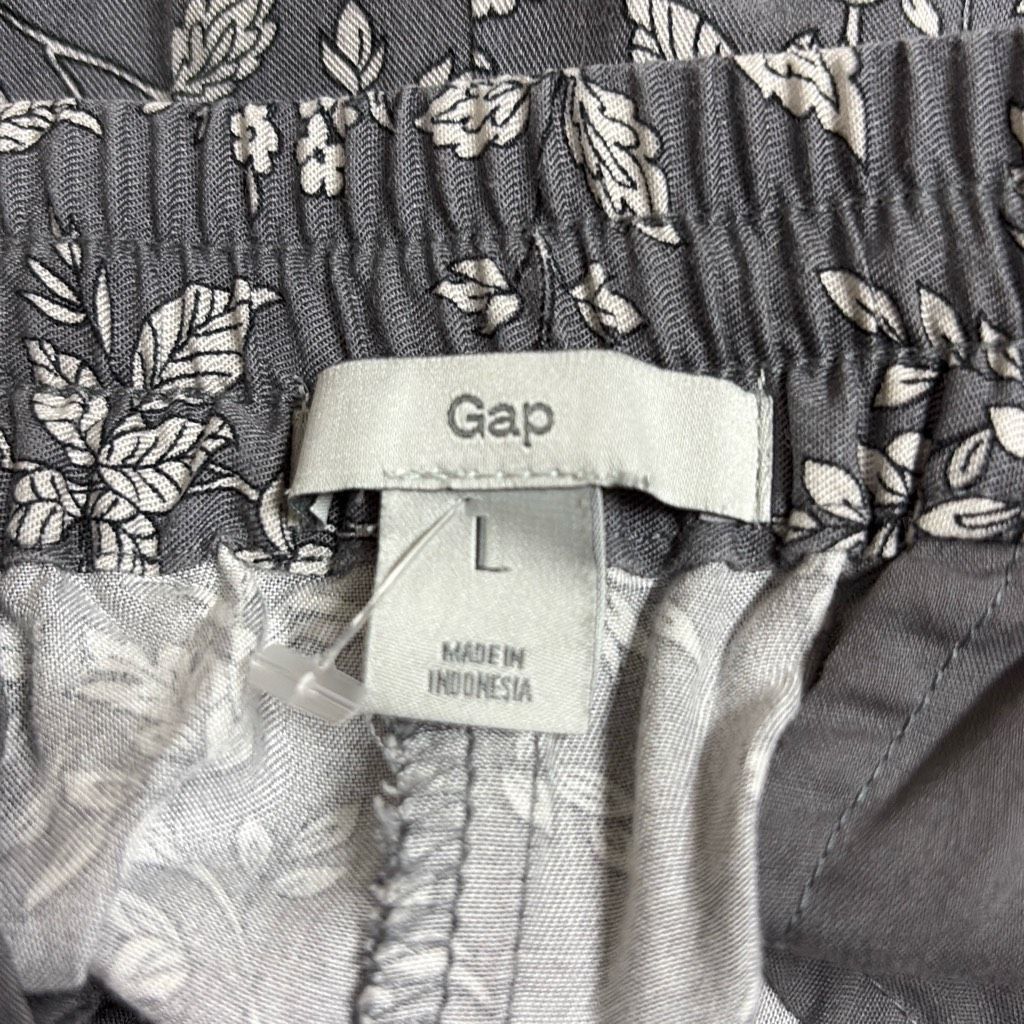 Gap Gap Womens Large Gray Floral Print Pull On Elastic Waist Hig Size 32" / US 10 / IT 46 - 3 Thumbnail