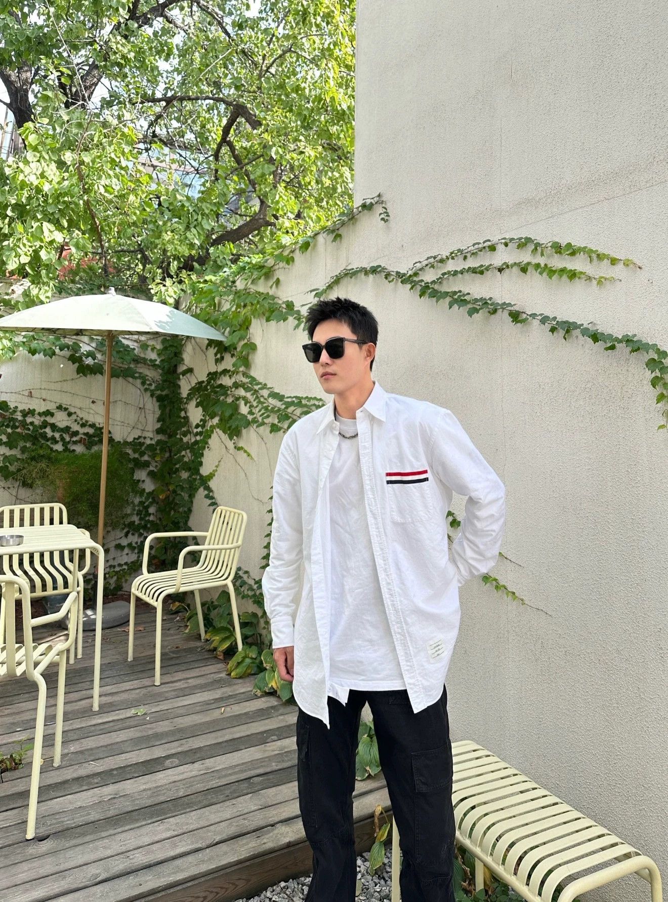 Thom Browne Thom Browne White 3-Color Strap Pocket Shirt Size 0 95 New Size US XS / EU 42 / 0 - 7 Thumbnail