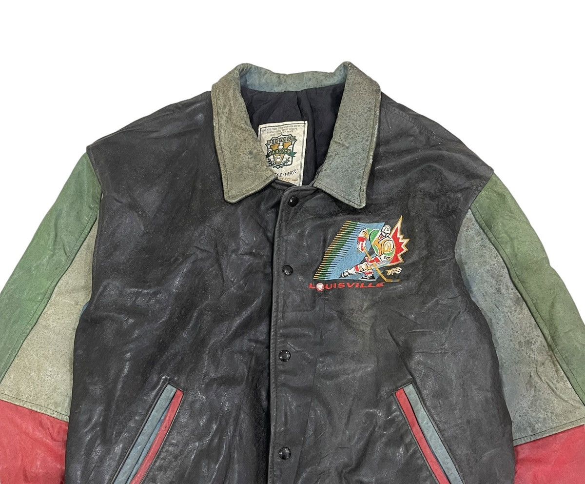 Louisville Slugger 🔥Vintage 90s Louisville Varsity Leather Jacket Size US L / EU 52-54 / 3 - 6 Thumbnail