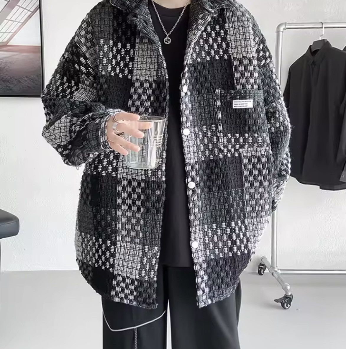 Japanese Brand Casual Plaid Knit Shirt Size US L / EU 52-54 / 3 - 4 Thumbnail