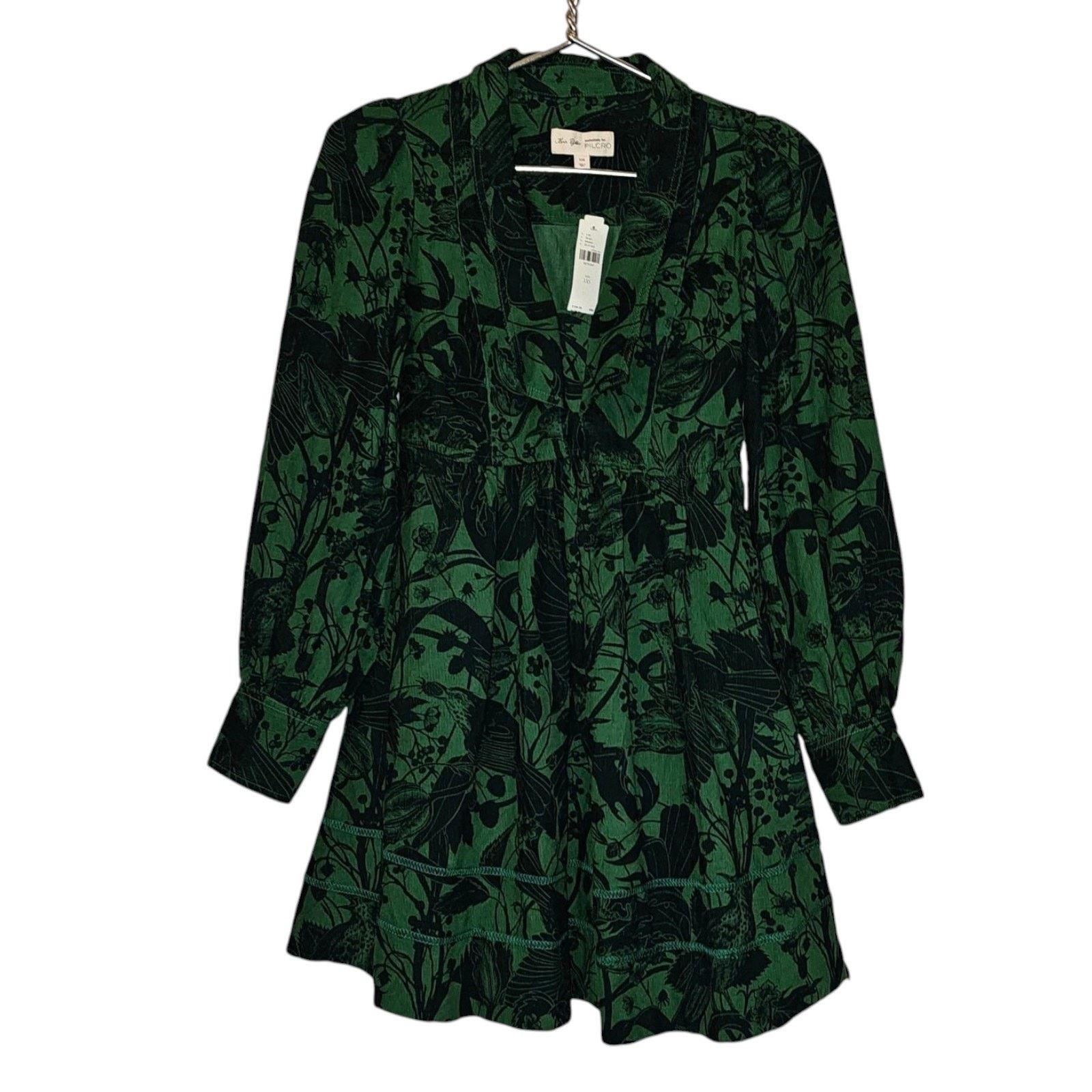 Anthropologie NWT Pilcro Long-Sleeve Corduroy Babydoll Mini Dress XXS Size XXS / US 00 / IT 34 - 6 Thumbnail