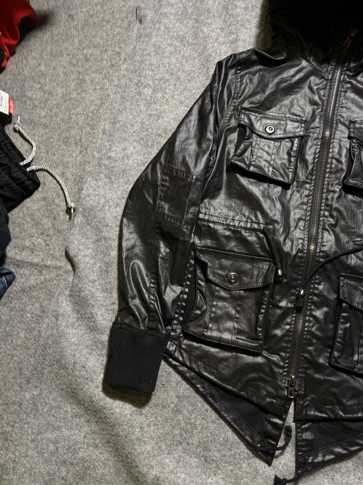 Le Grande Bleu (L.G.B.) 00s Vice Fairy Coated Rider Jacket hooded coating archive Size US L / EU 52-54 / 3 - 4 Thumbnail