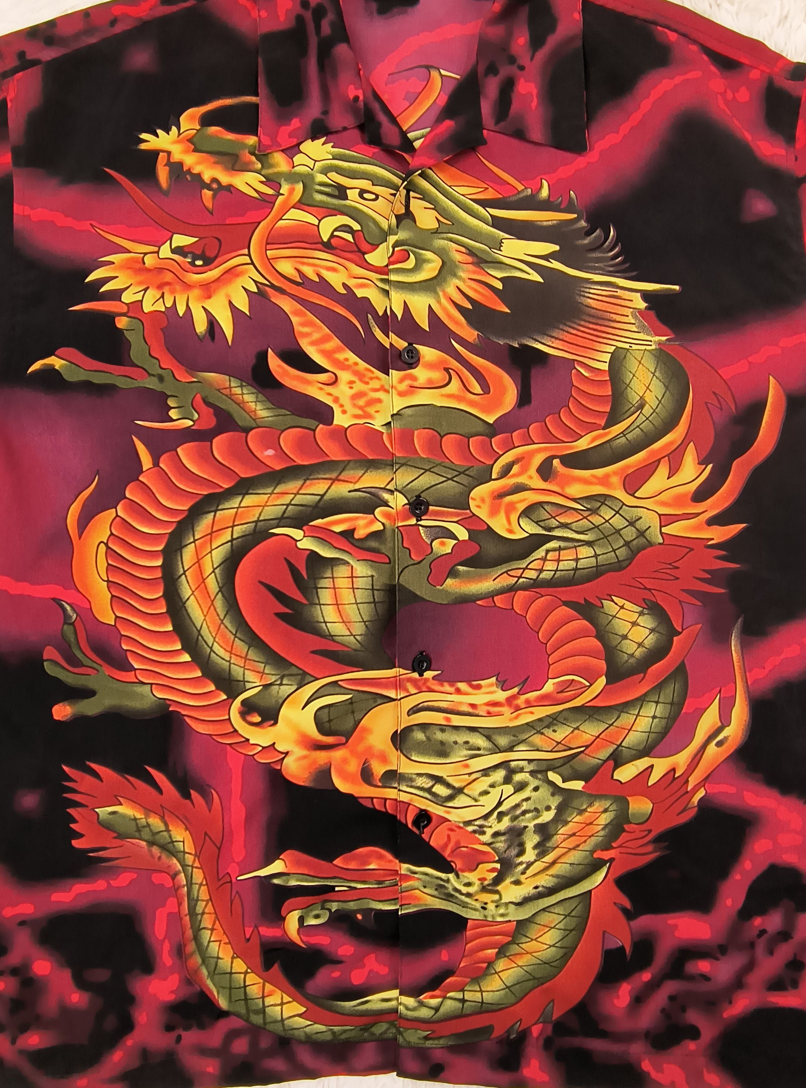 Massive Vintage Chinese dragon 90s button up shirt Size US XL / EU 56 / 4 - 3 Thumbnail