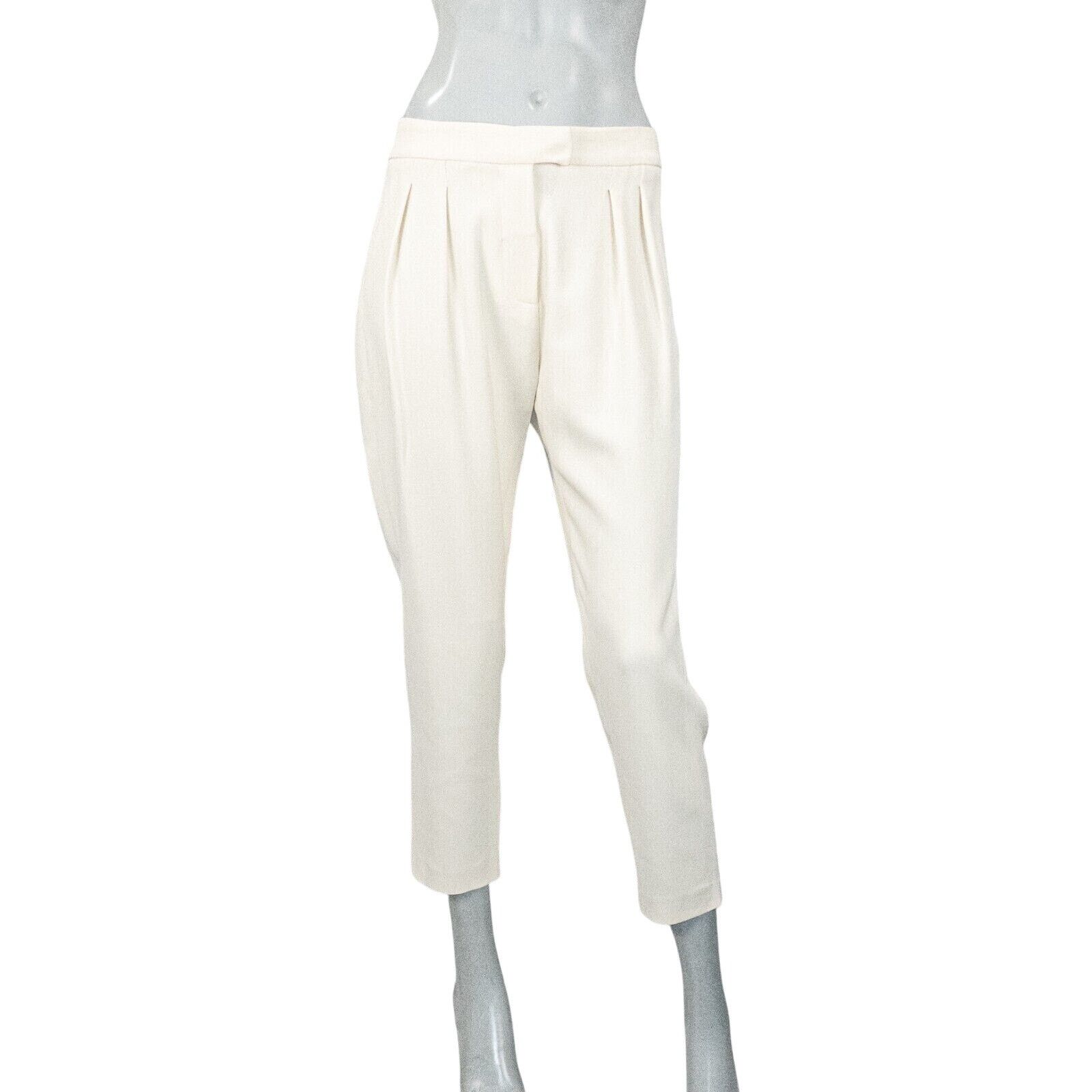 Studio Nicholson STUDIO NICHOLSON Pleated Cropped high Rise Trouser Cream Size 26" / US 2 / IT 38 - 2 Thumbnail