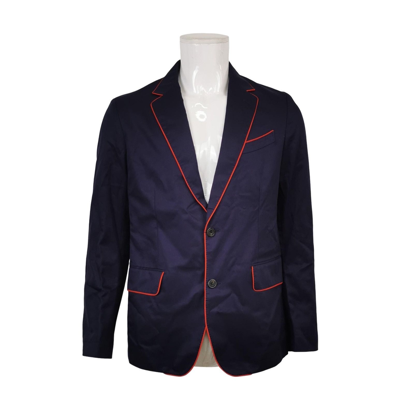 Alexander McQueen Alexander McQueen Red Trim Navy Cotton Blazer 38R Size 38R - 1 Thumbnail