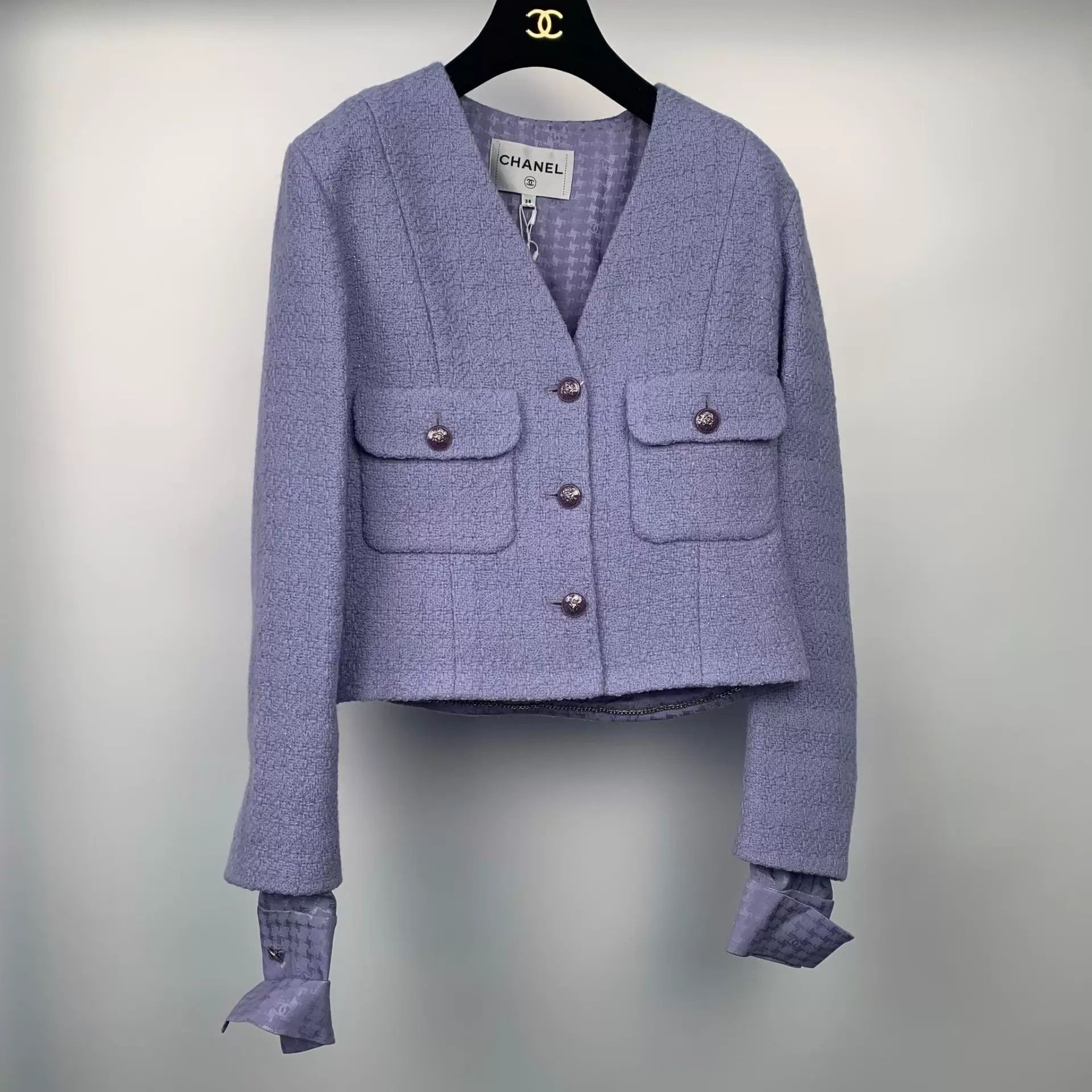 Chanel Chanel Women's Wool Coat Light Purple Size 38 Size S / US 4 / IT 40 - 2 Thumbnail