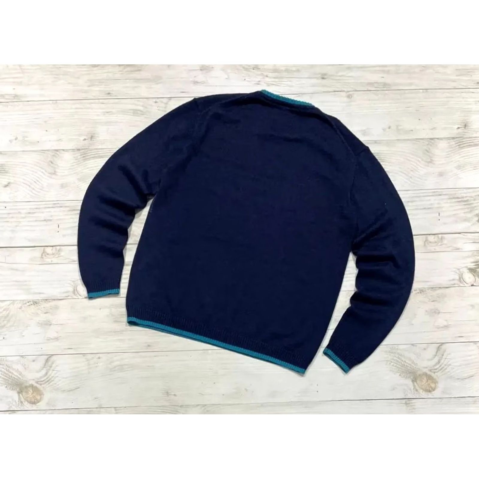Yves Saint Laurent VINTAGE Saint Laurent Sweater Wool Big Logo YSL Luxury Men Size L Blue Pullover Crew Neck Knit Logo 90s Size US L / EU 52-54 / 3 - 6 Thumbnail