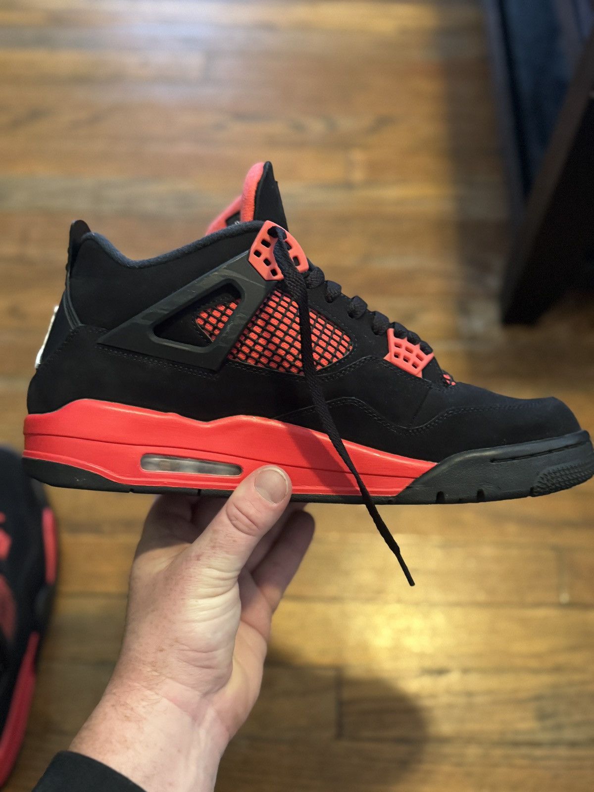 Jordan Brand × Nike JORDAN 4 RETRO RED THUNDER Size US 12 / EU 45 - 10 Thumbnail