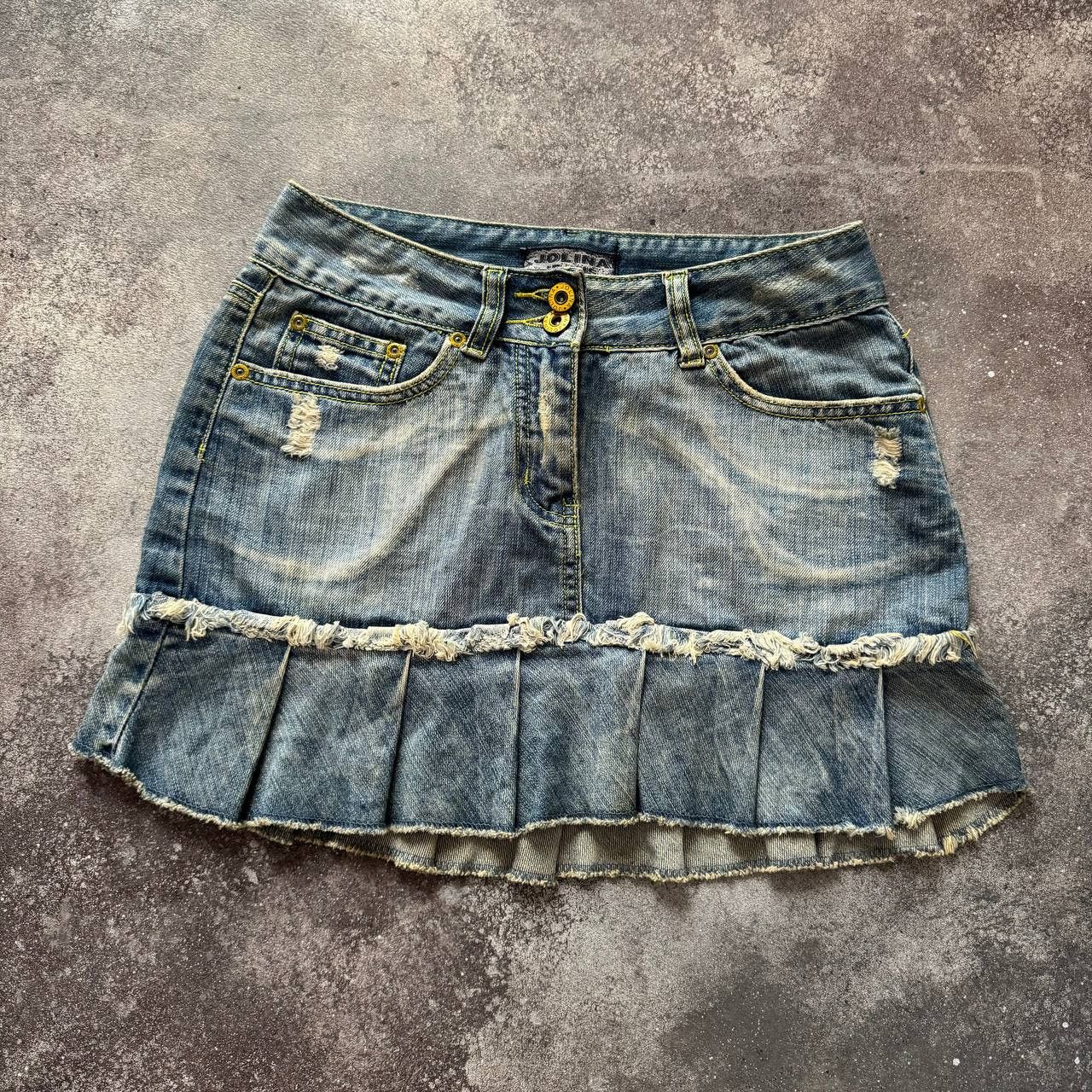 Hysteric Glamour Y2K Super Sexy Vintage Washed Denim Skirt Size 26" / US 2 / IT 38 - 1 Thumbnail