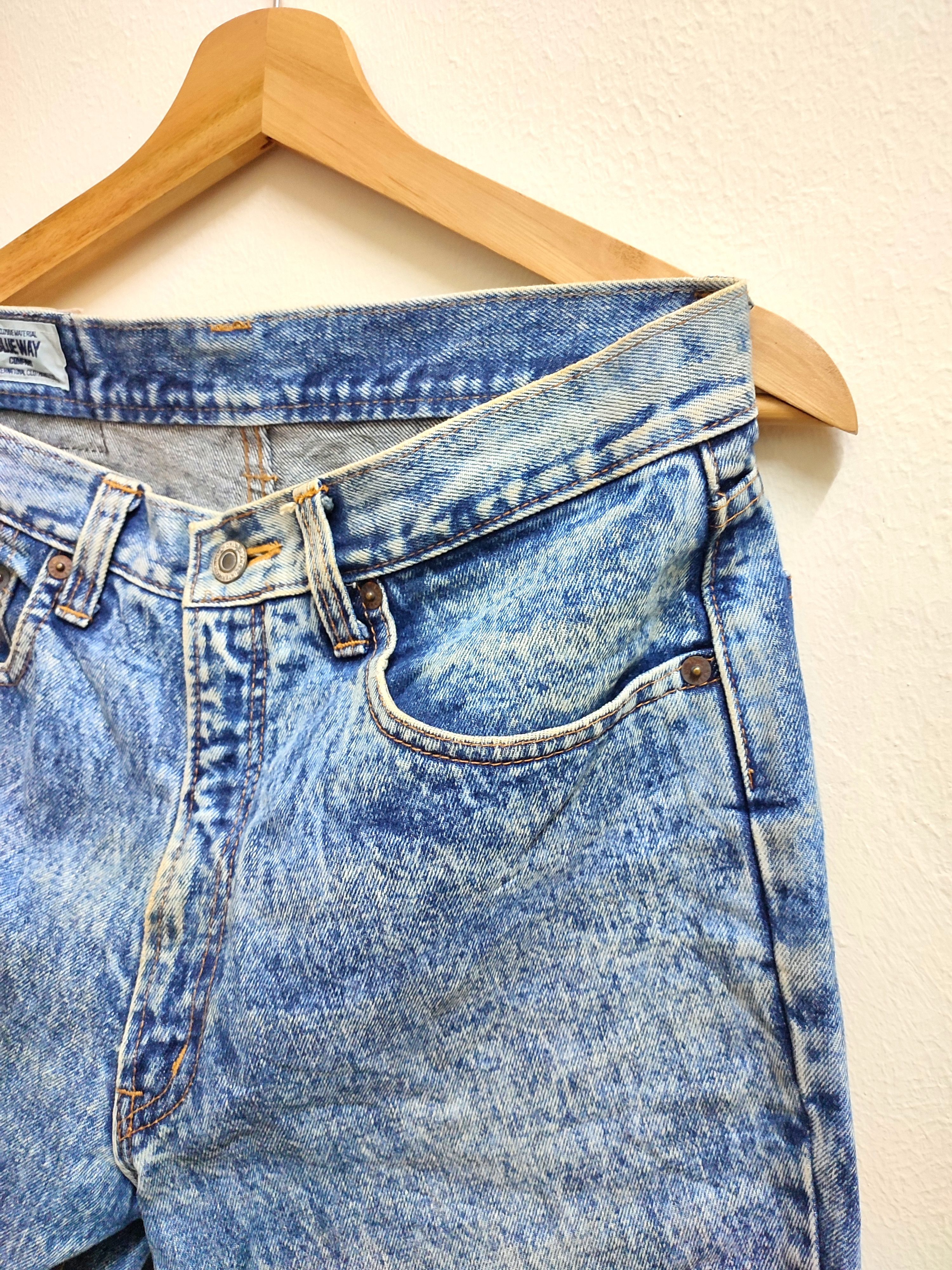 Japanese Brand Vintage Design Blue Way Acid Wash Denim Size US 31 - 4 Thumbnail