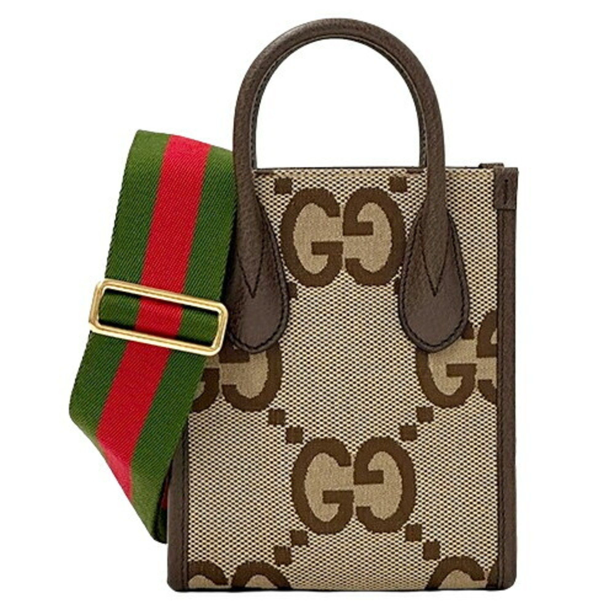 Gucci Bag Women's Handbag Shoulder 2Way Jumbo GG Mini Tote Canvas Beige Brown 699406