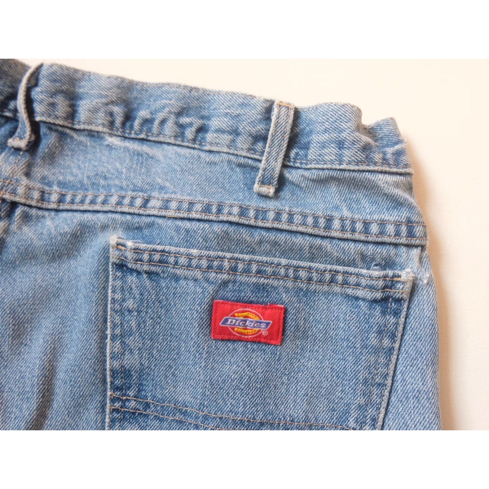 Dickies DICKIES Jeans 38x34 Blue DISTRESSED 5-Pocket Workwear 90s VTG Y2K 100% Cotton Denim Straight Relaxed Mens Regular Jeans Size US 38 / EU 54 - 6 Thumbnail