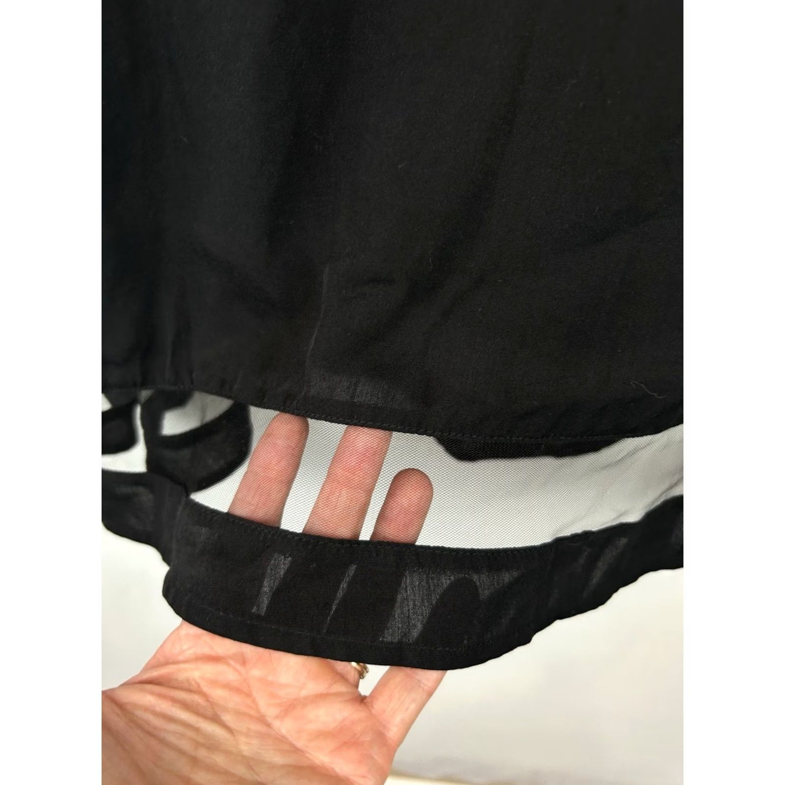 Vintage Womens L Black Tunic Dress Mini Sheer Sleeve Goth Witchcore Event Lightweight Size L / US 10 / IT 46 - 5 Thumbnail
