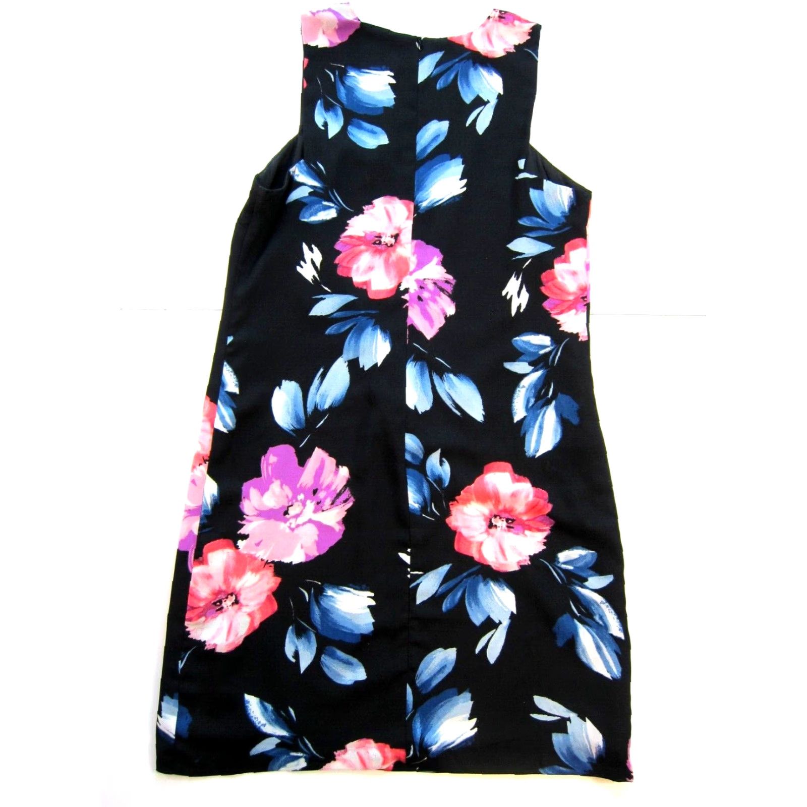 Vintage Love...Ady Floral Sleeveless Tunic Sheath Tank Dress M Black Pink Blue Women's Medium Size M / US 6-8 / IT 42-44 - 2 Thumbnail