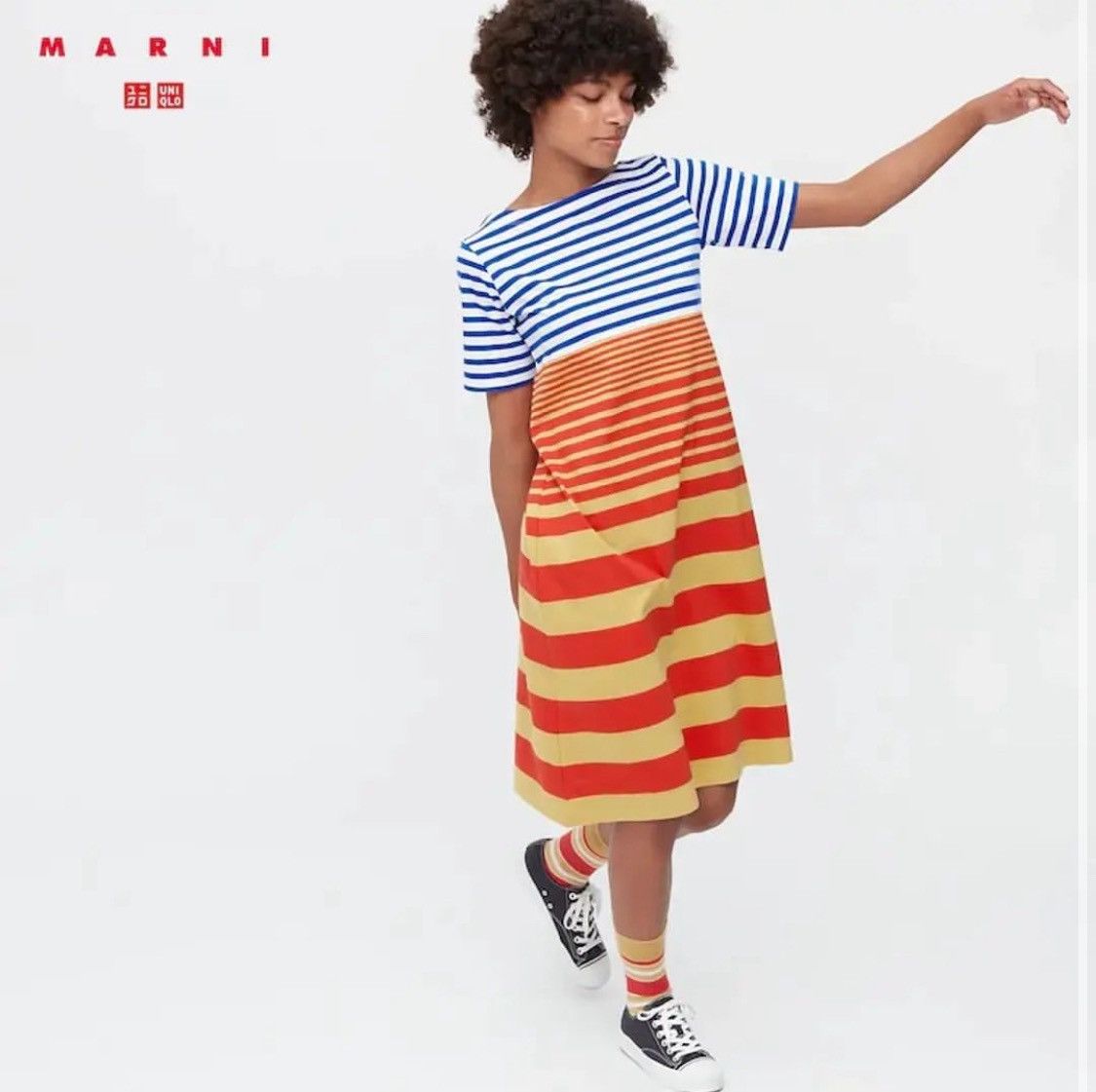 Marni × Uniqlo Marni x Uniqlo Multicolor Stripe Dress | Grailed