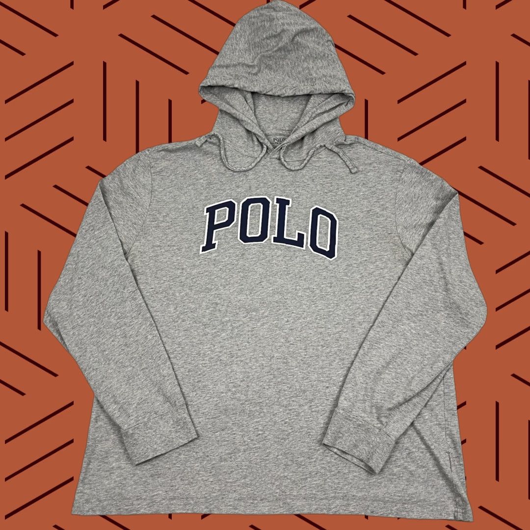 Polo Ralph Lauren Polo Ralph Lauren Hoodie Men XL Gray Lightweight Pullover Spell Out Graphic Prep Size US XL / EU 56 / 4 - 1 Thumbnail
