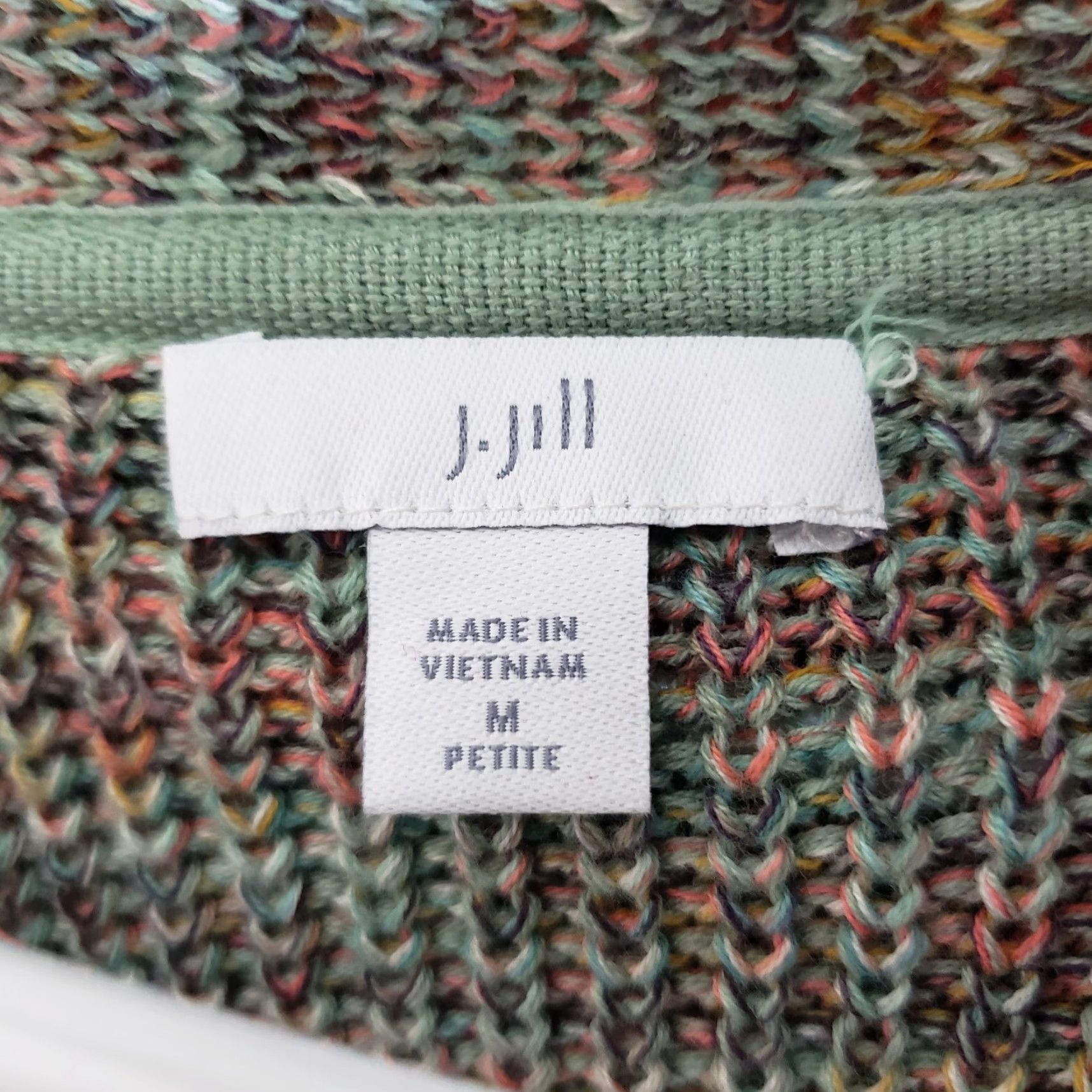 J. Jill J. Jill Womens Pullover Sweater PM Petite Multicolor Cotton Blend V-Neck Shirt Womens Size M / US 6-8 / IT 42-44 - 5 Thumbnail