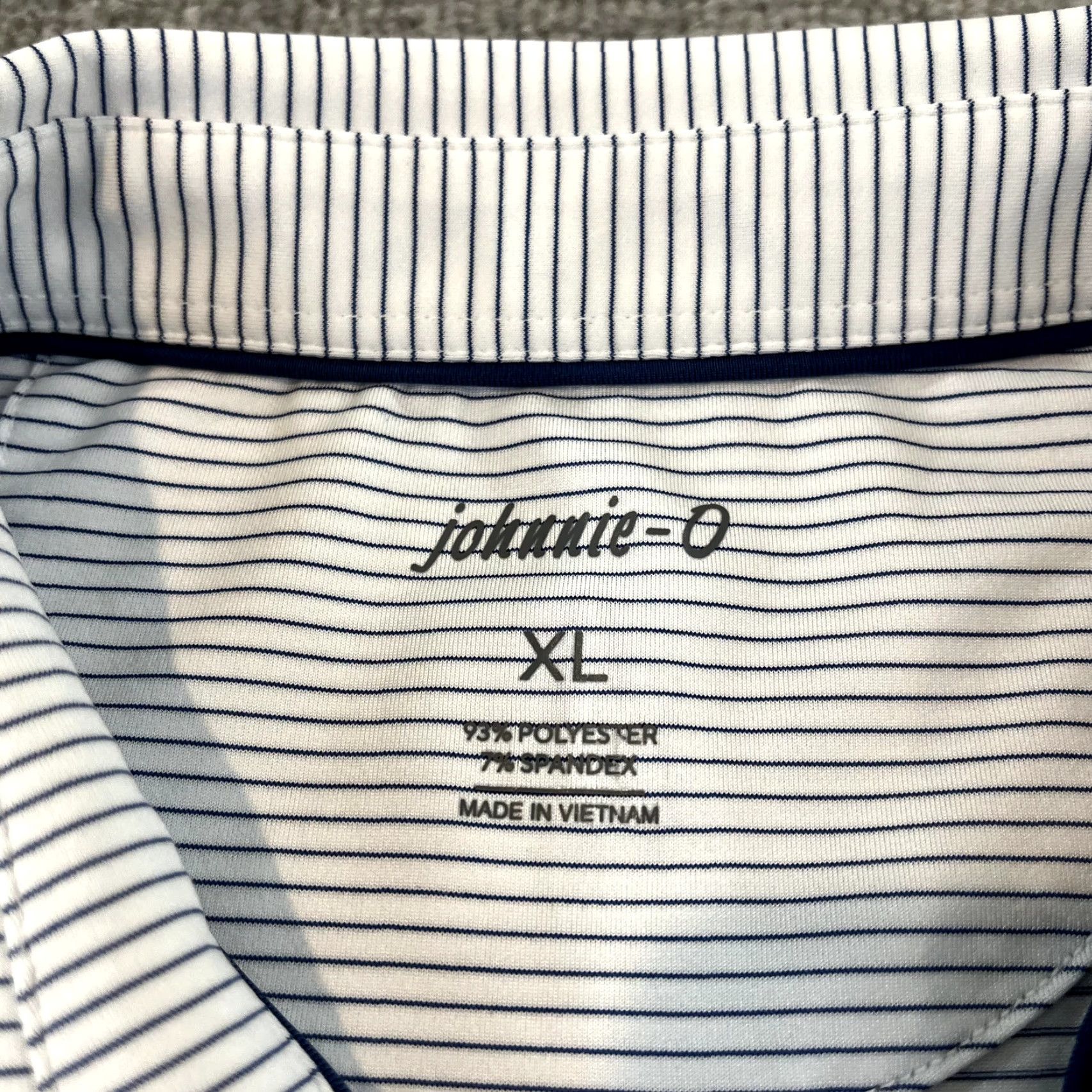 johnnie-O JOHNNIE-O Polo Shirt Mens XL White Blue Striped TORREY PINES 121st US Open Golf Size US XL / EU 56 / 4 - 3 Thumbnail