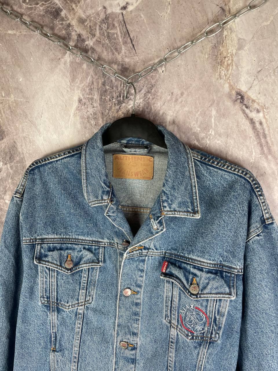 Vintage Vintage Ajax Denim Jacket Soccer 90s Size US XL / EU 56 / 4 - 8 Thumbnail