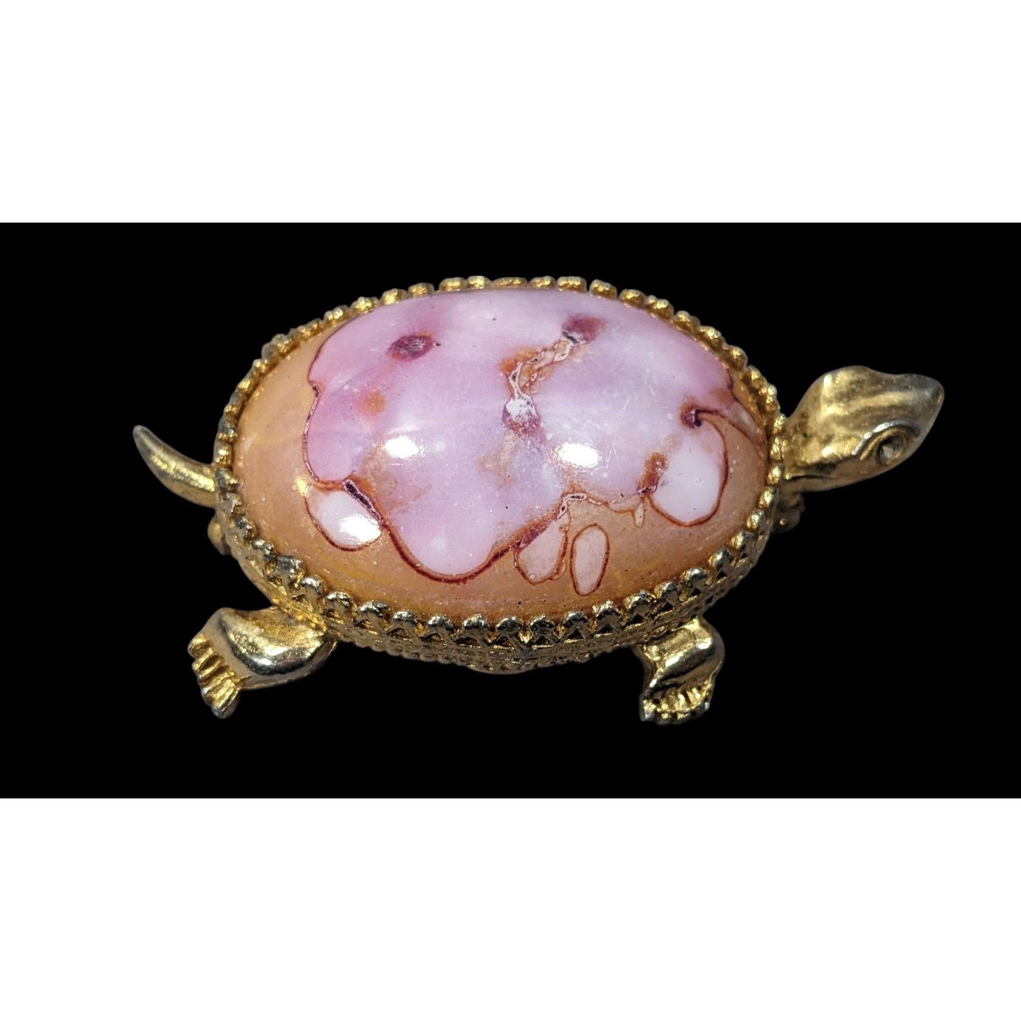 Other Vintage Jeanine Pink Orange And Gold Turtle Brooch (Broken) Size ONE SIZE - 1 Thumbnail