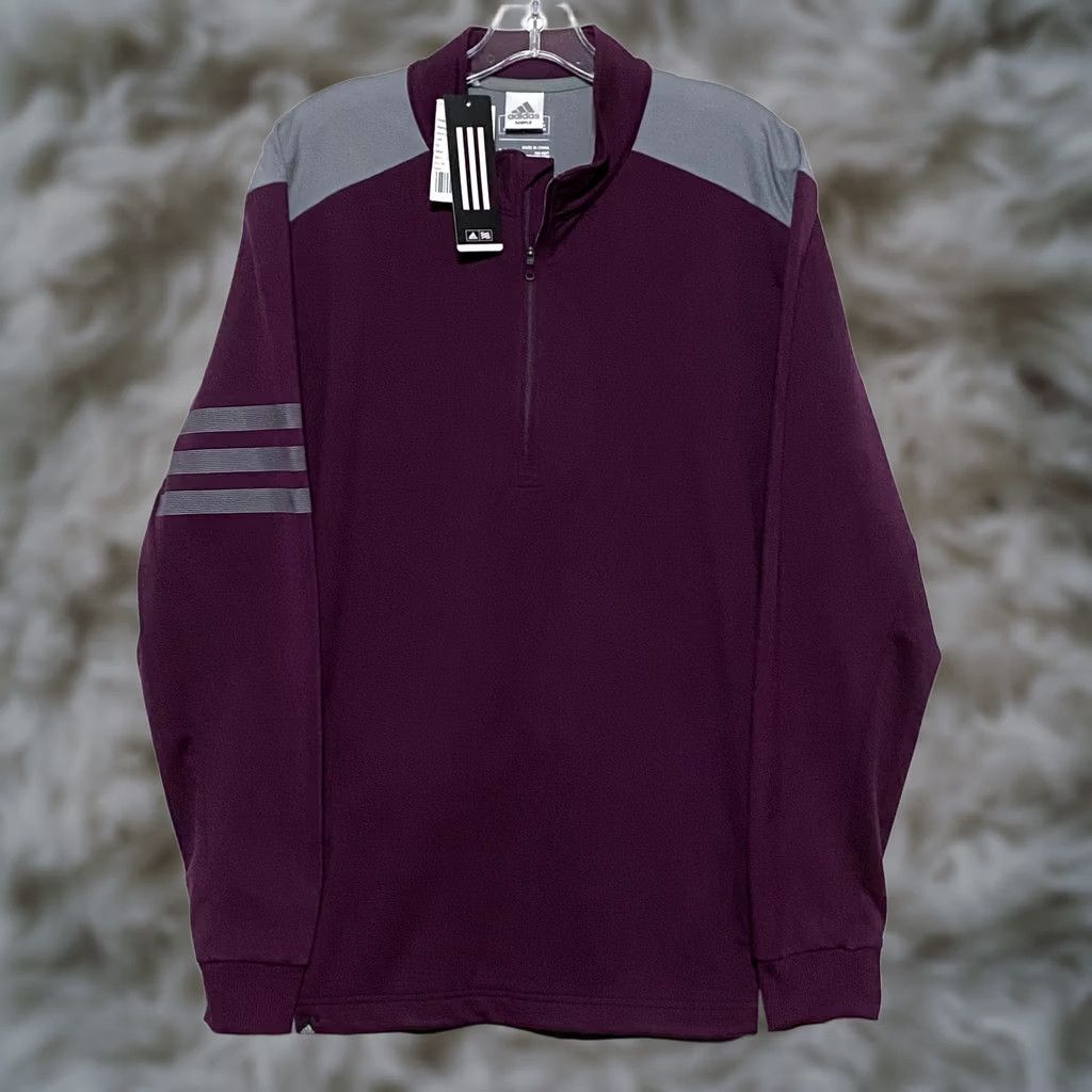Adidas Adidas Golf 1/4 Zip Pullover Mens M Athleisure NWT Striped Sleeve Purple Colorblock Pullover Casual Activewear Sportswear Shirt Size US M / EU 48-50 / 2 - 1 Thumbnail