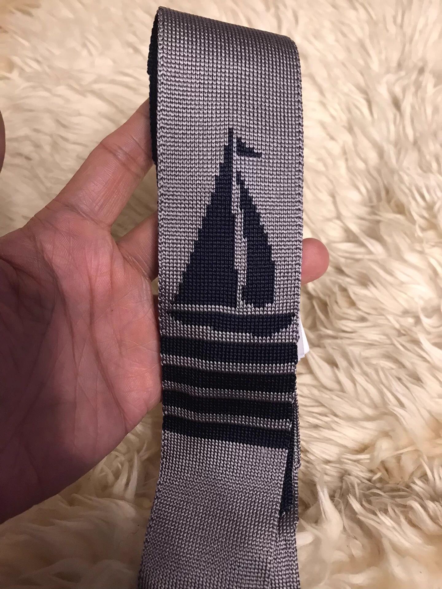 Thom Browne Thom Browne Classic Silk Sailboat Pattern Gray & Black Tie Size ONE SIZE - 2 Thumbnail
