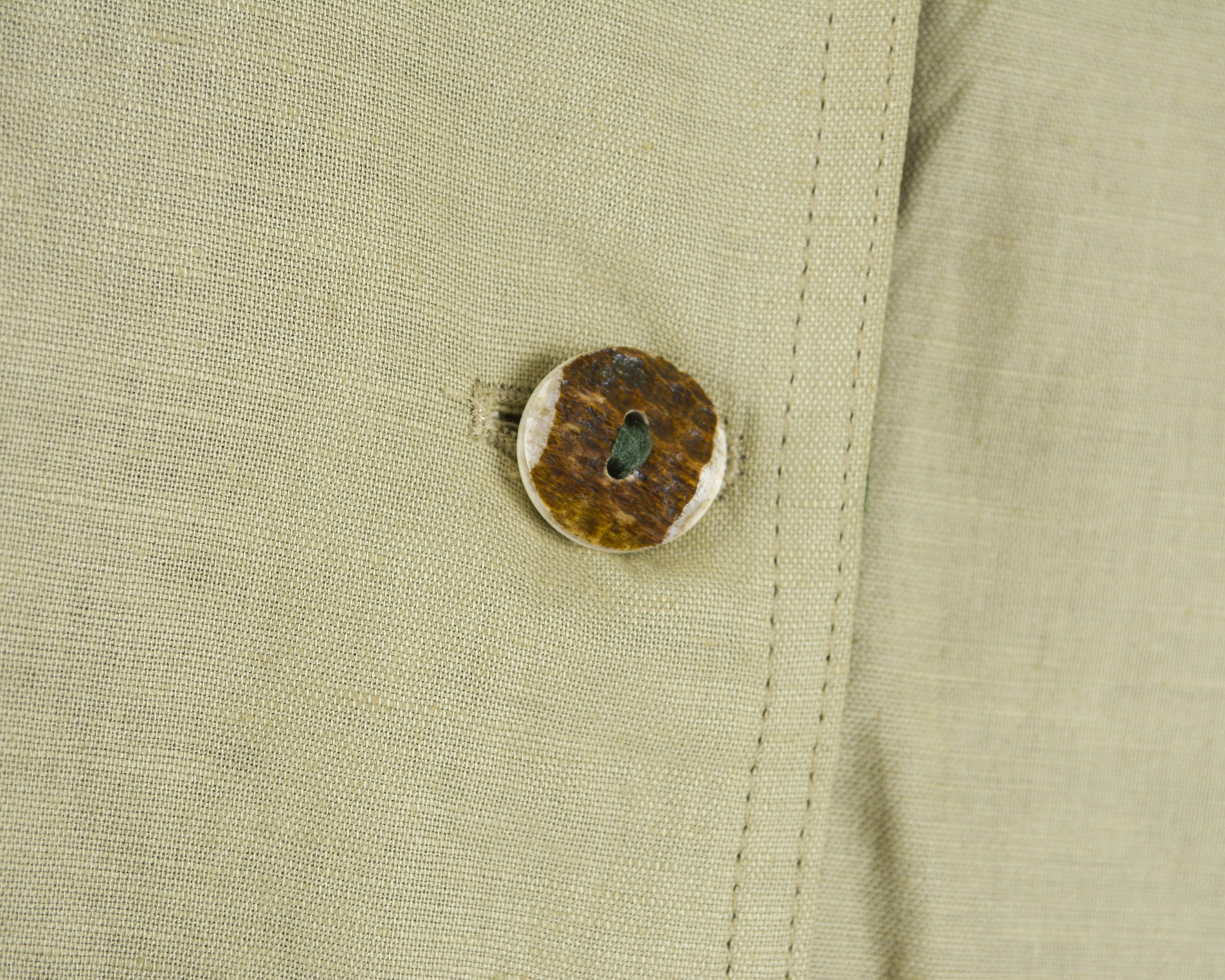 Vintage H. Moser Linen Trachten Blazer Jacket Beige Sport Coat Size M / US 6-8 / IT 42-44 - 6 Thumbnail