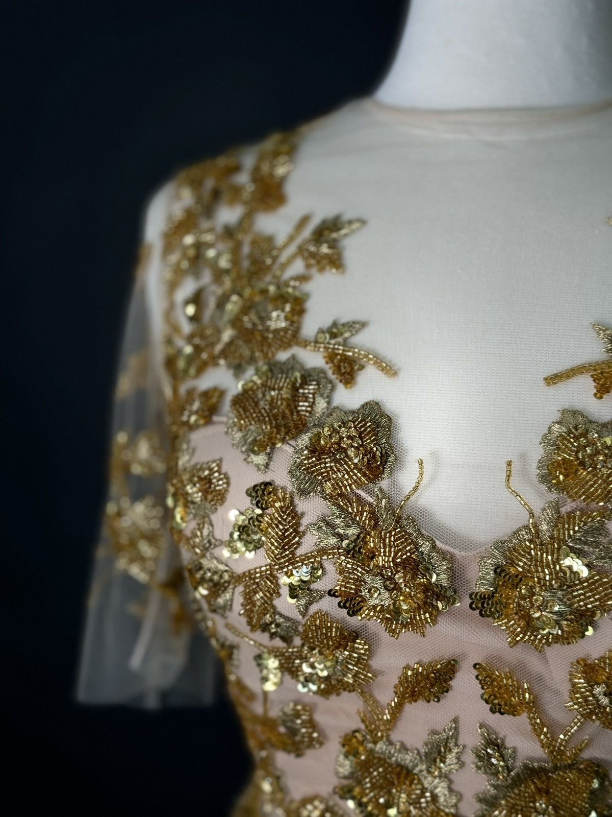 Other Brand New US 10 PAMELLA ROLAND Beaded Embroidered Gown Size L / US 10 / IT 46 - 6 Thumbnail