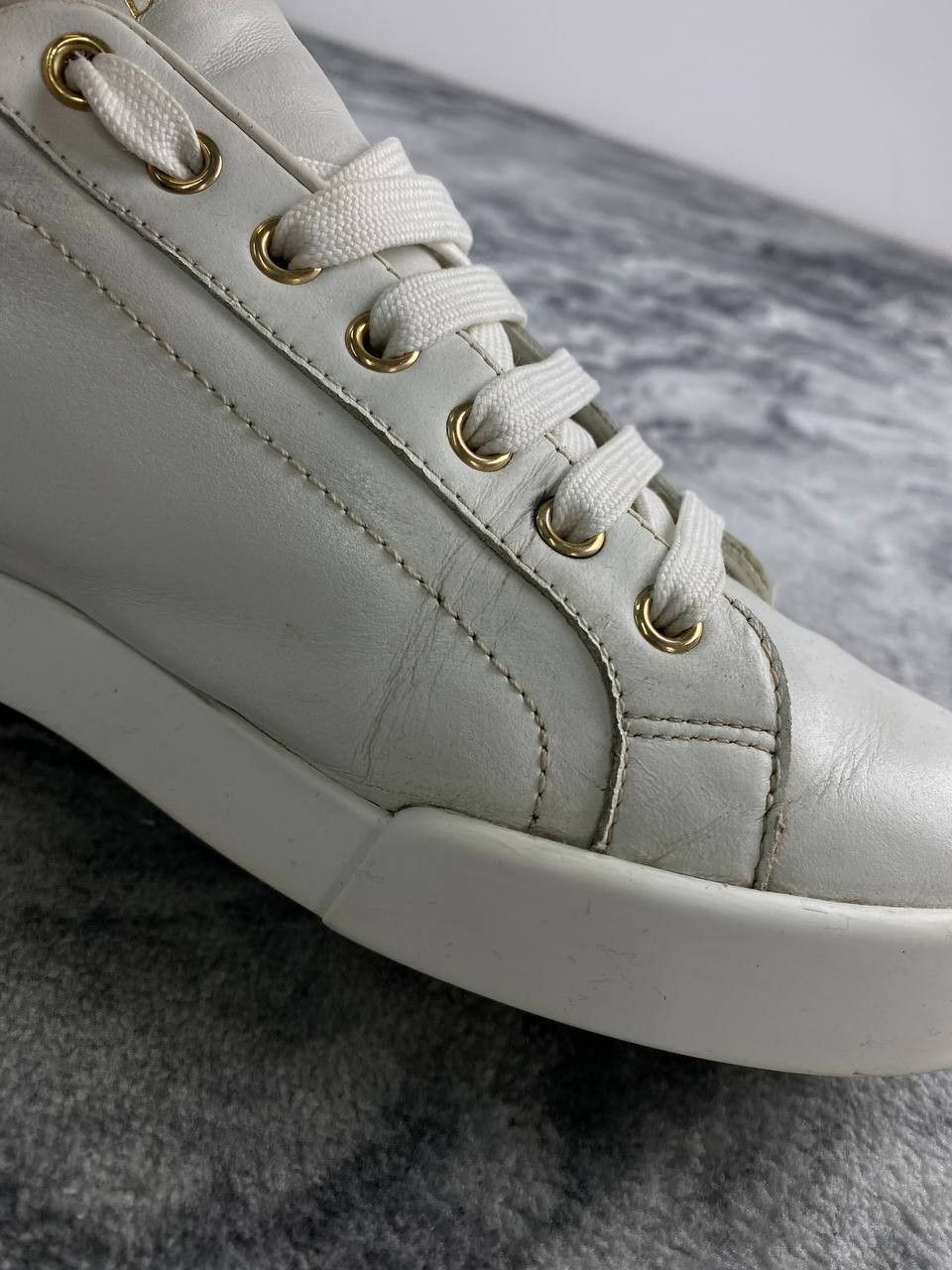 Dolce & Gabbana Dolce & Gabbana Portofino Leather Trainers Men Size 41 White Size US 8 / EU 41 - 17 Thumbnail