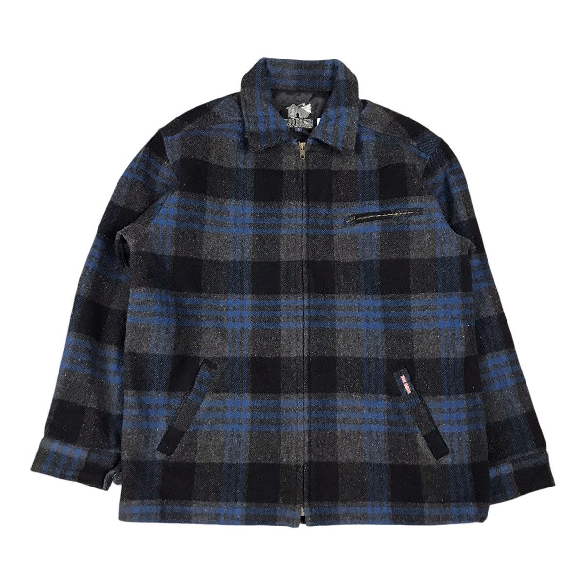 Japanese Brand × Vintage BIG BROS WOOL ZIPPER FLANNEL DESIGN JACKET Size US L / EU 52-54 / 3 - 1 Thumbnail