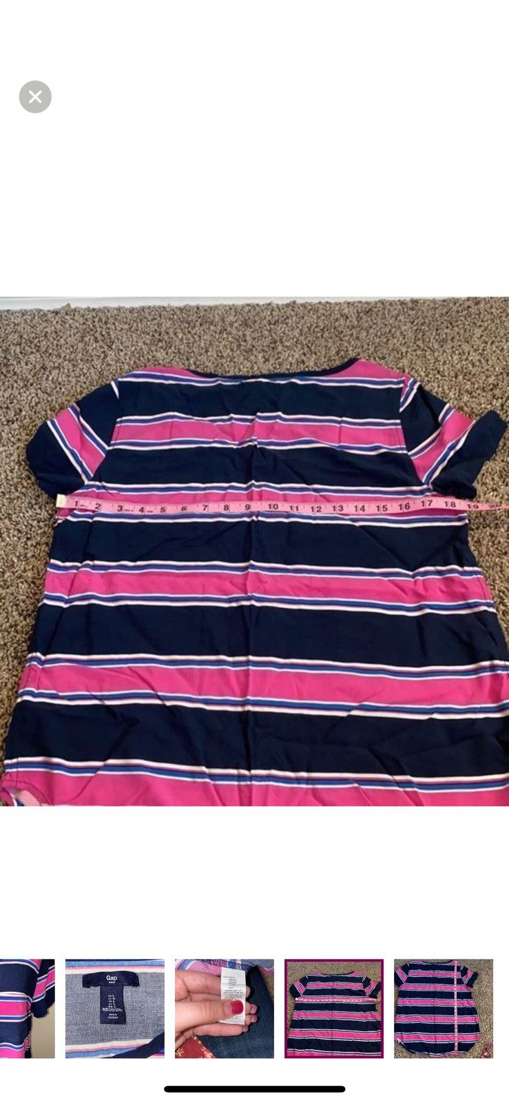 Gap Gap large stripe crew tee blouse Size L / US 10 / IT 46 - 3 Thumbnail
