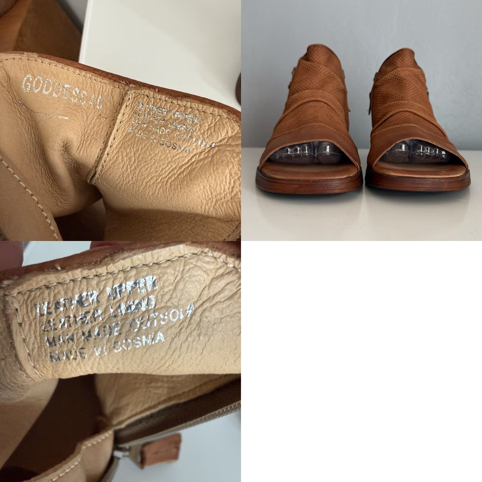 Vintage VINTAGE Miz Mooz Goddess Side Zip Leather Sandals Brown 40 Open Toe Gladiator Women Sandal, Size 9 US, Leather Upper, Brown, 3/4" Heel, Gold-Trim? Size US 10 / IT 40 - 8 Thumbnail