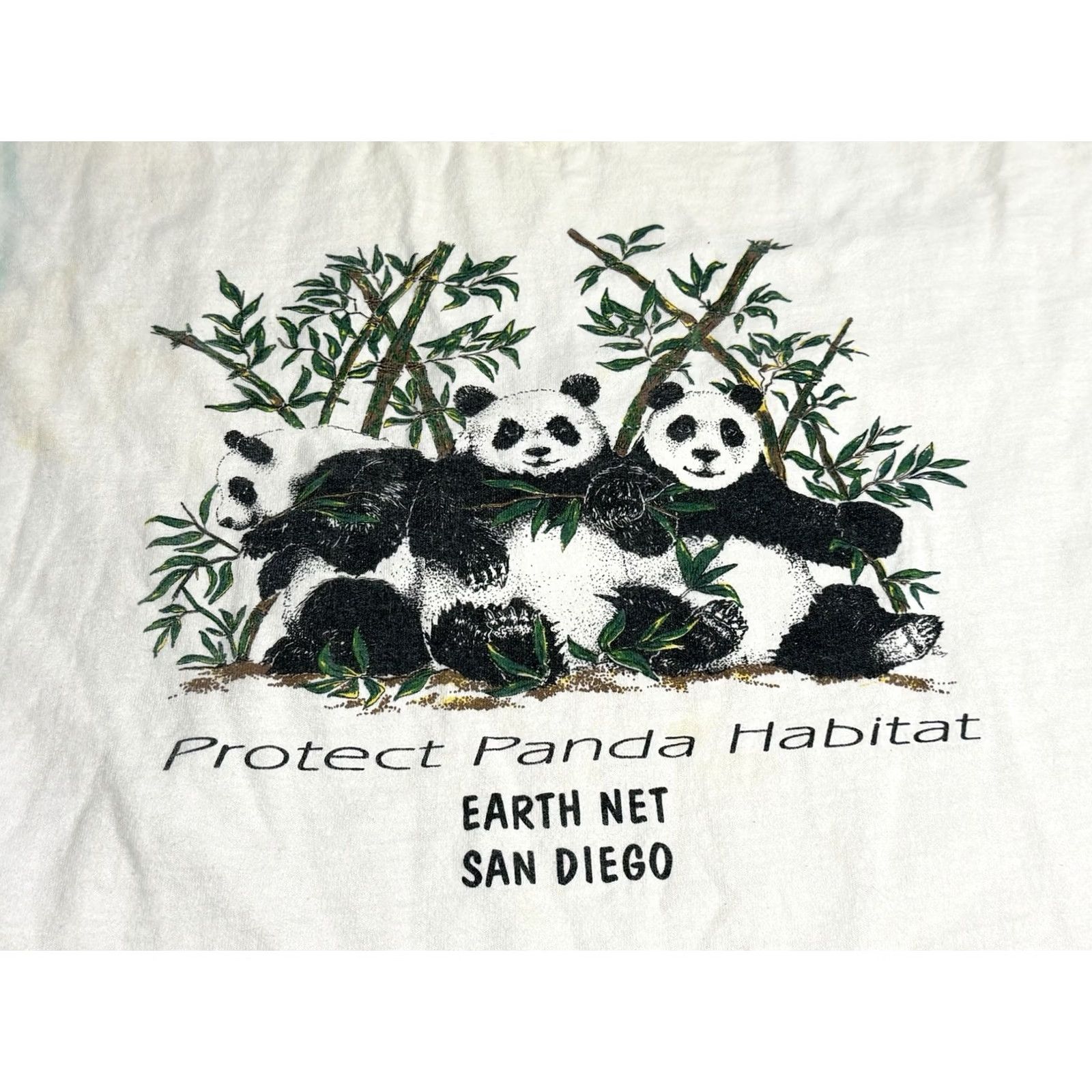 Fruit Of The Loom Vintage San Diego Blood Panda Bear Nature T Shirt XL White 90s Mens Graphic Tee Fruit of the Loom Size US XL / EU 56 / 4 - 3 Thumbnail