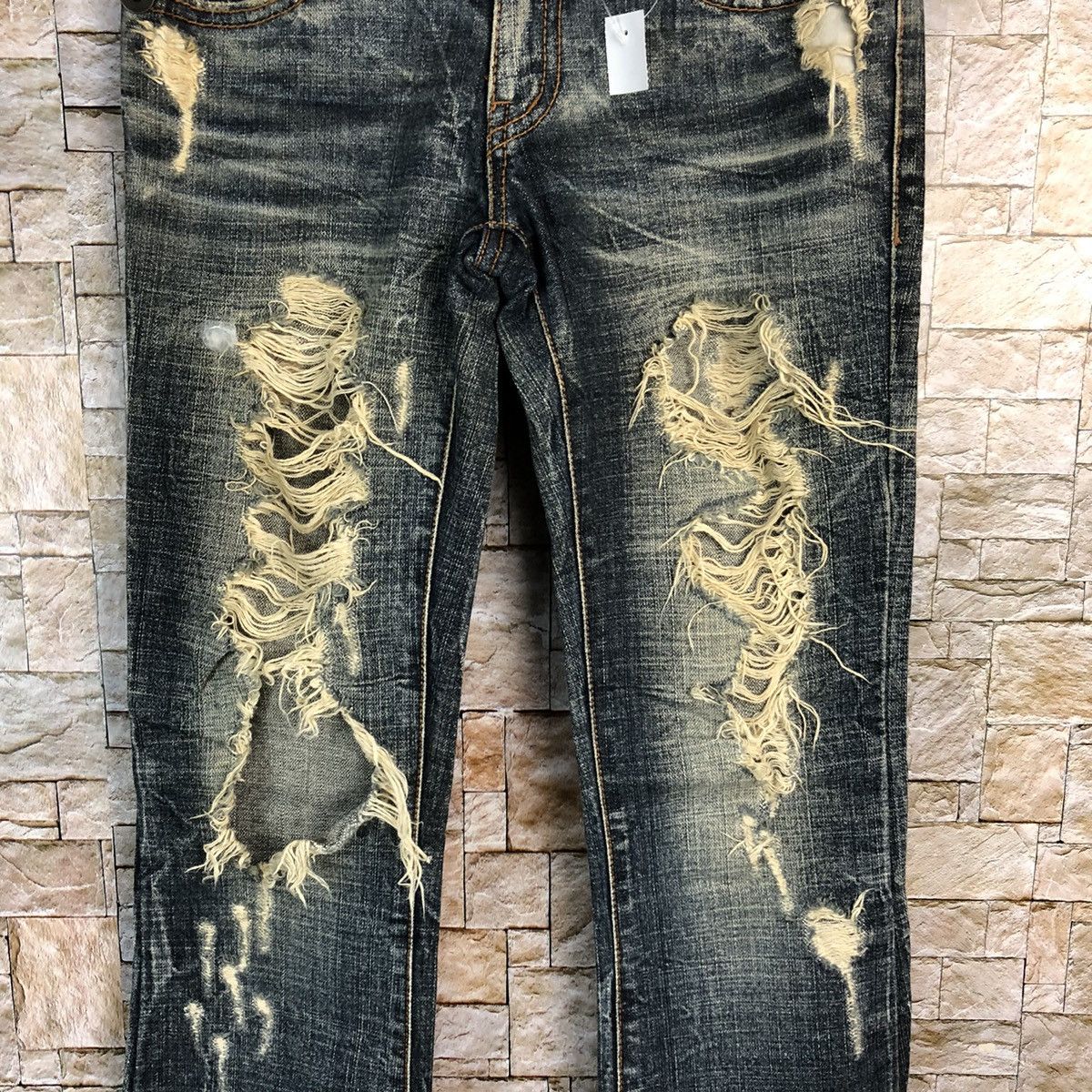 Japanese Brand Detail Blue Distressed Denim Pants #A132 Size 25" / US 0 / IT 36 - 6 Thumbnail