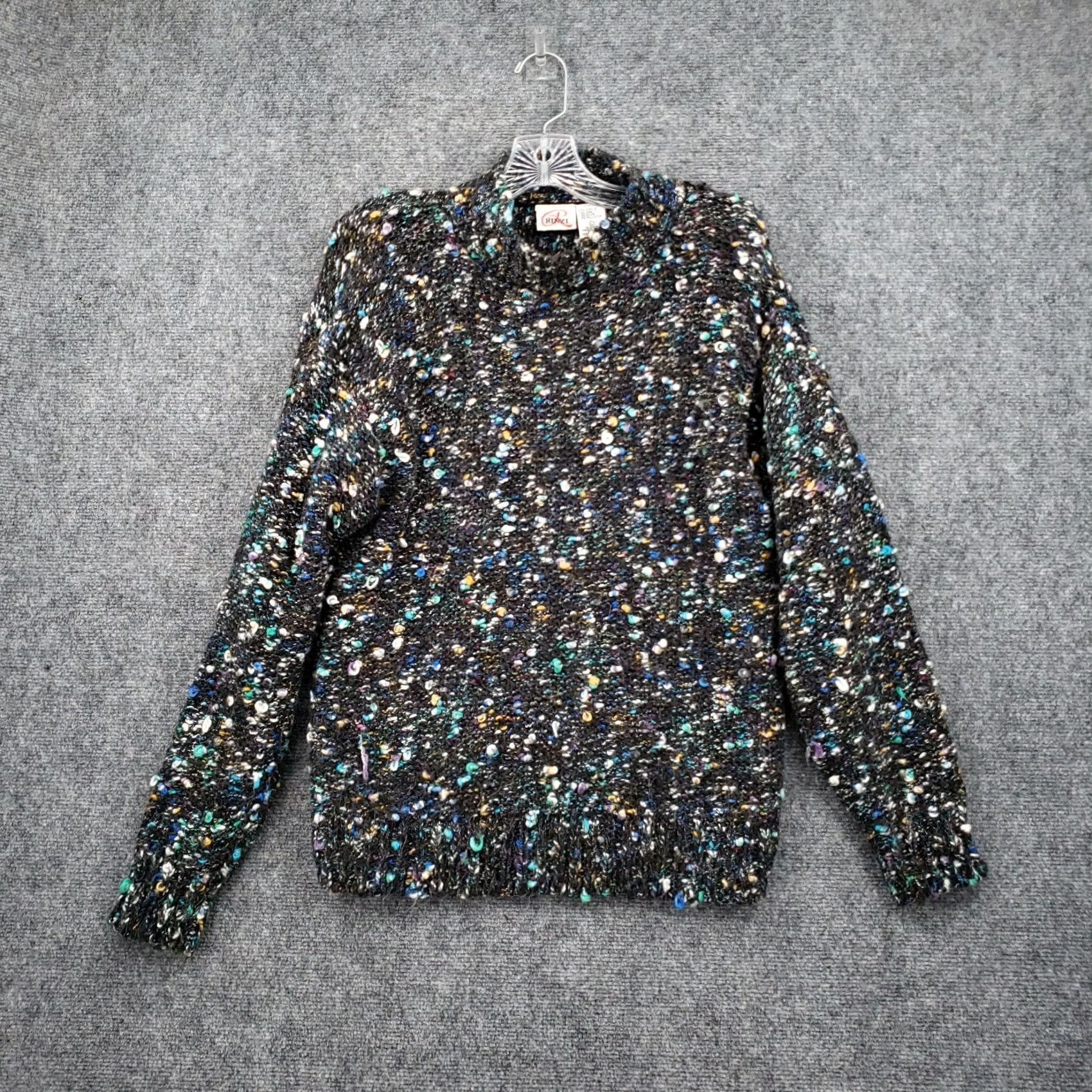 Vintage Rinzi Sweater Womens L Large Gray Long Sleeve Mock Neck Wool Confetti Pullover Size L / US 10 / IT 46 - 2 Thumbnail