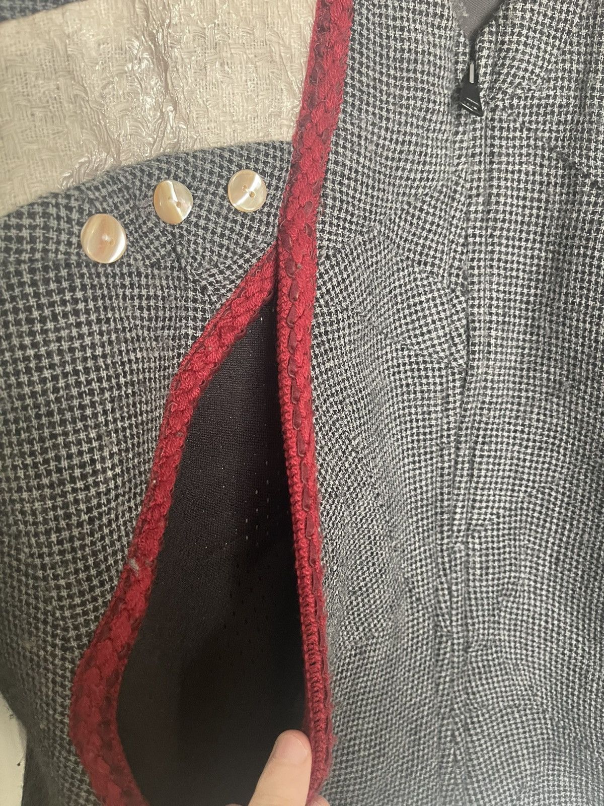 NAMESAKE AW21 Contour Line Grey & Red Wool Jacket Size US M / EU 48-50 / 2 - 3 Thumbnail