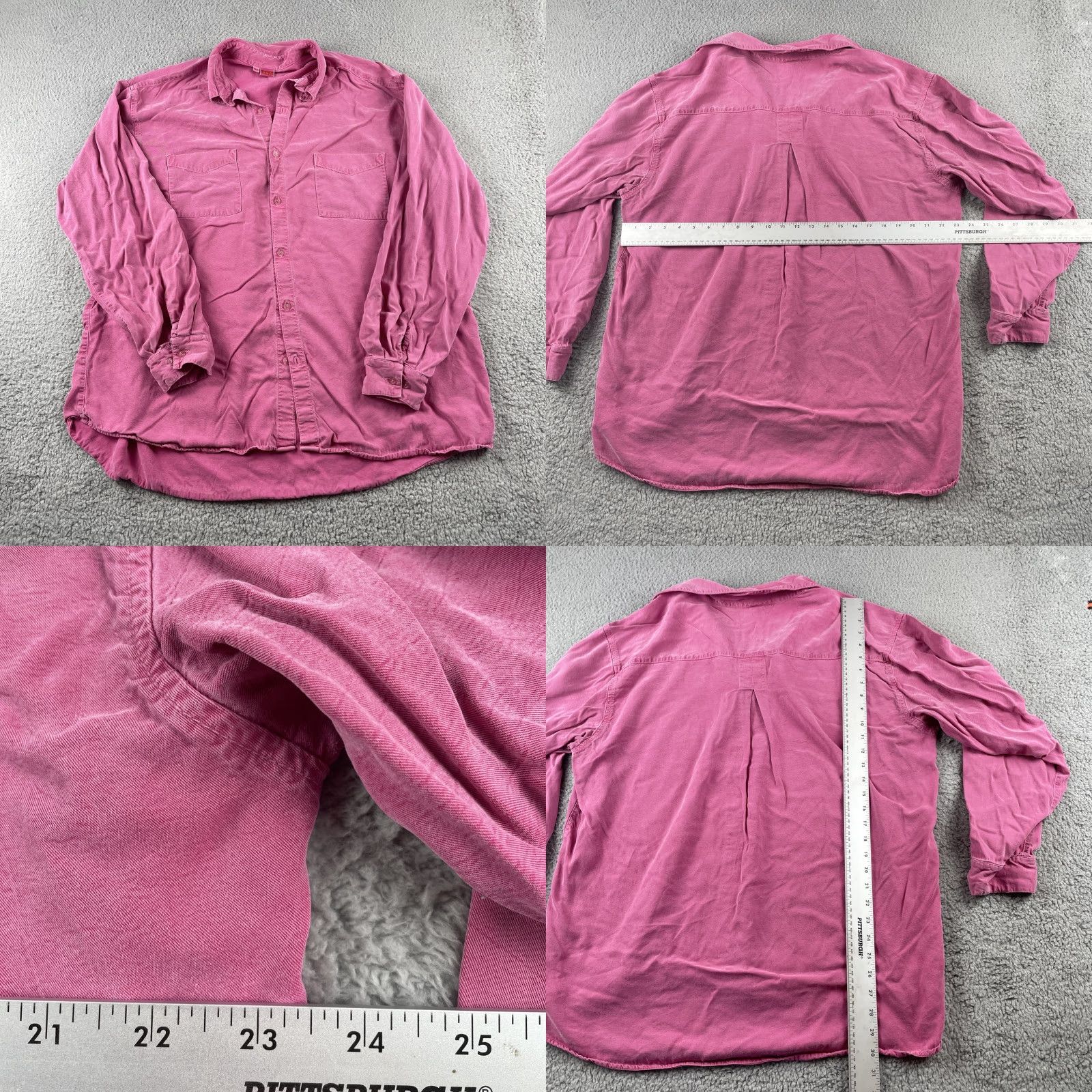 Vintage VINTAGE Tianello XL Long Sleeve Button-Up Shirt Pink Tencel Rayon Made in USA Size US XL / EU 56 / 4 - 9 Thumbnail