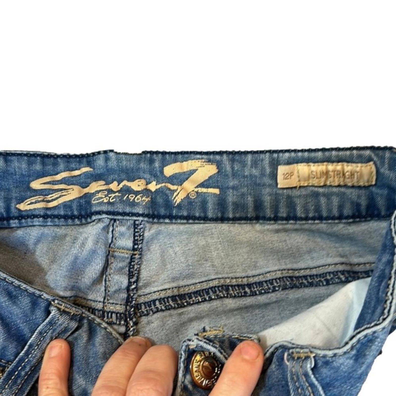 Studio Seven Seven7 Distressed Blue Jeans - Women's 12 Size 34" / US 12 / IT 48 - 3 Thumbnail