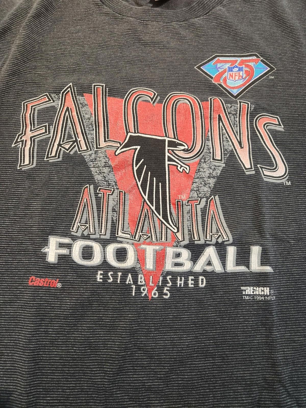 American Trench Vintage 90s Atlanta Falcons NFL Proline T Shirt Black XL Size ONE SIZE - 2 Thumbnail