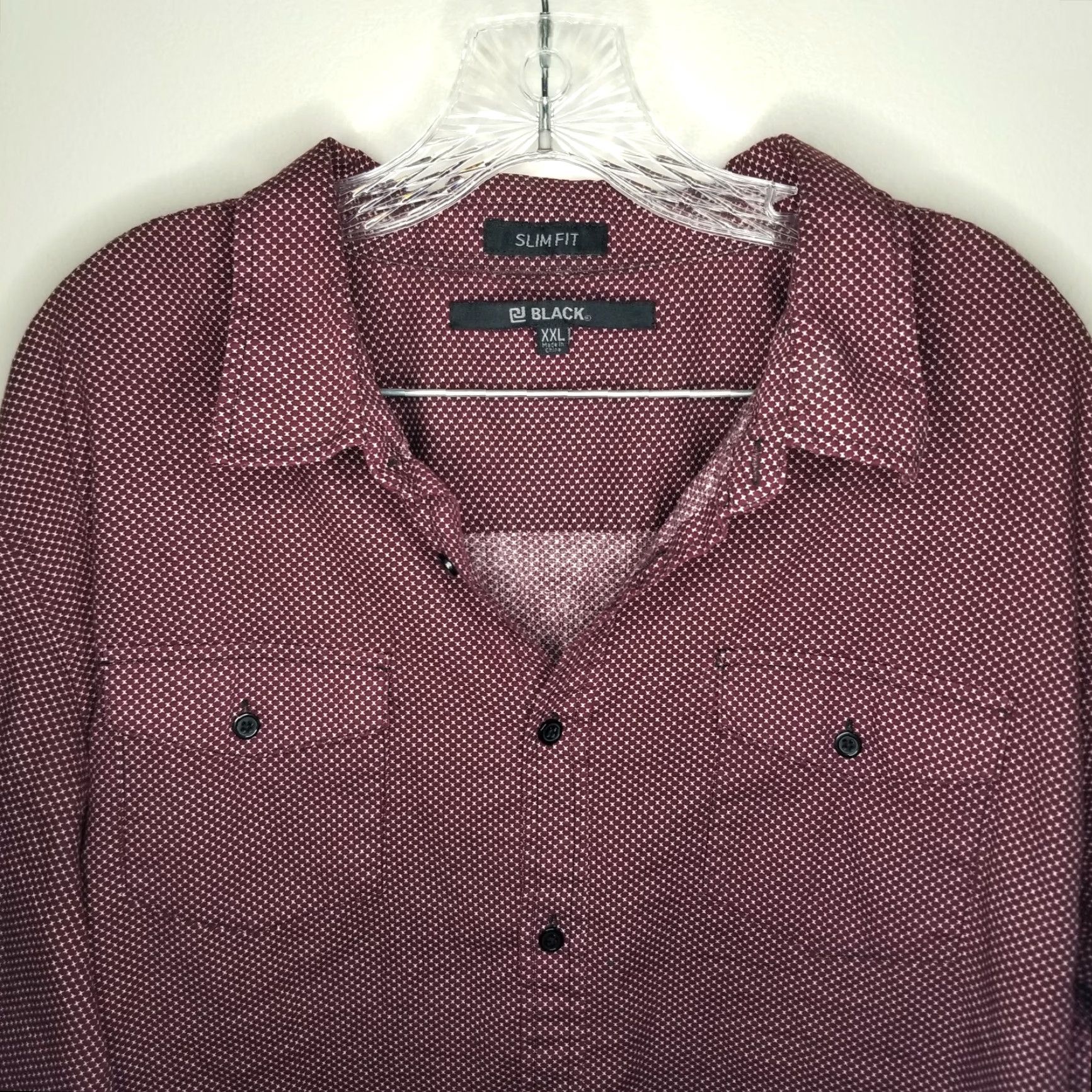 Buckle Black VINTAGE Buckle Black Mens Shirt 2XL Maroon Long Sleeve Button-Up Slim Fit Red 2XL Mens Shirt Size US XXL / EU 58 / 5 - 2 Thumbnail