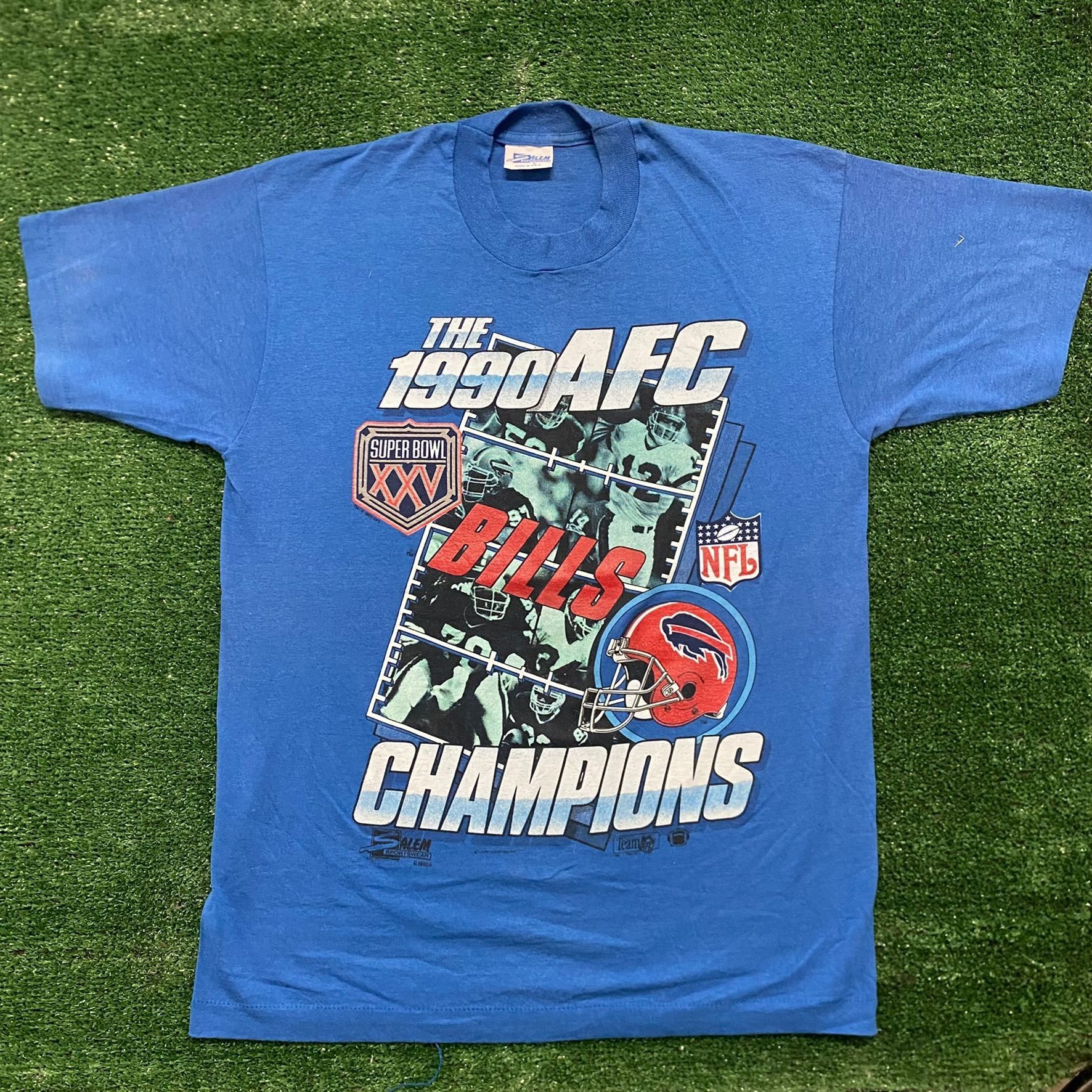 Vtg Super Bowl XXV Buffalo Bills Champions Shirt S Logo 7 Single