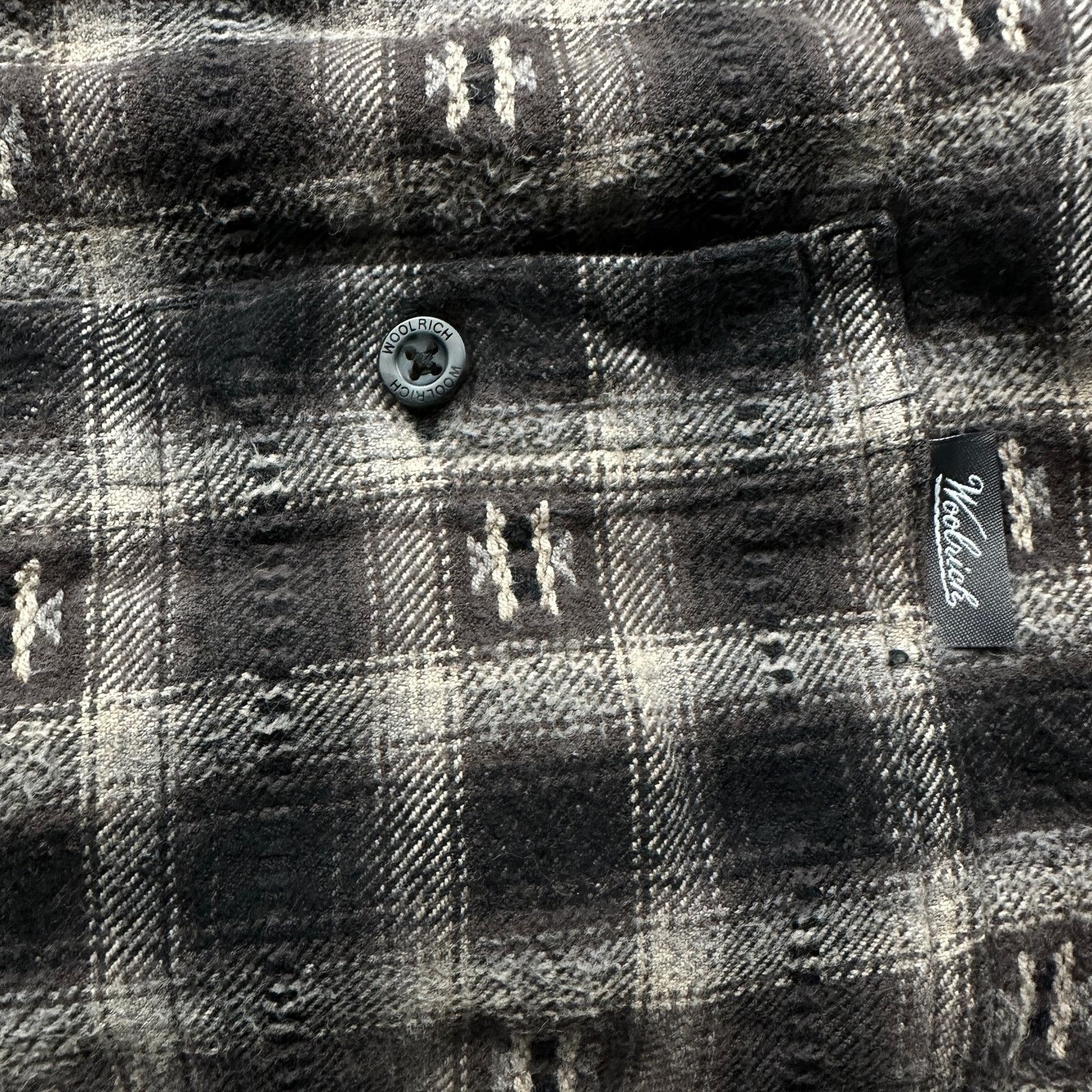 Woolrich Woolen Mills Woolrich Ombre Check Southwestern Shirt Mens L Black Flannel Size US XL / EU 56 / 4 - 8 Thumbnail